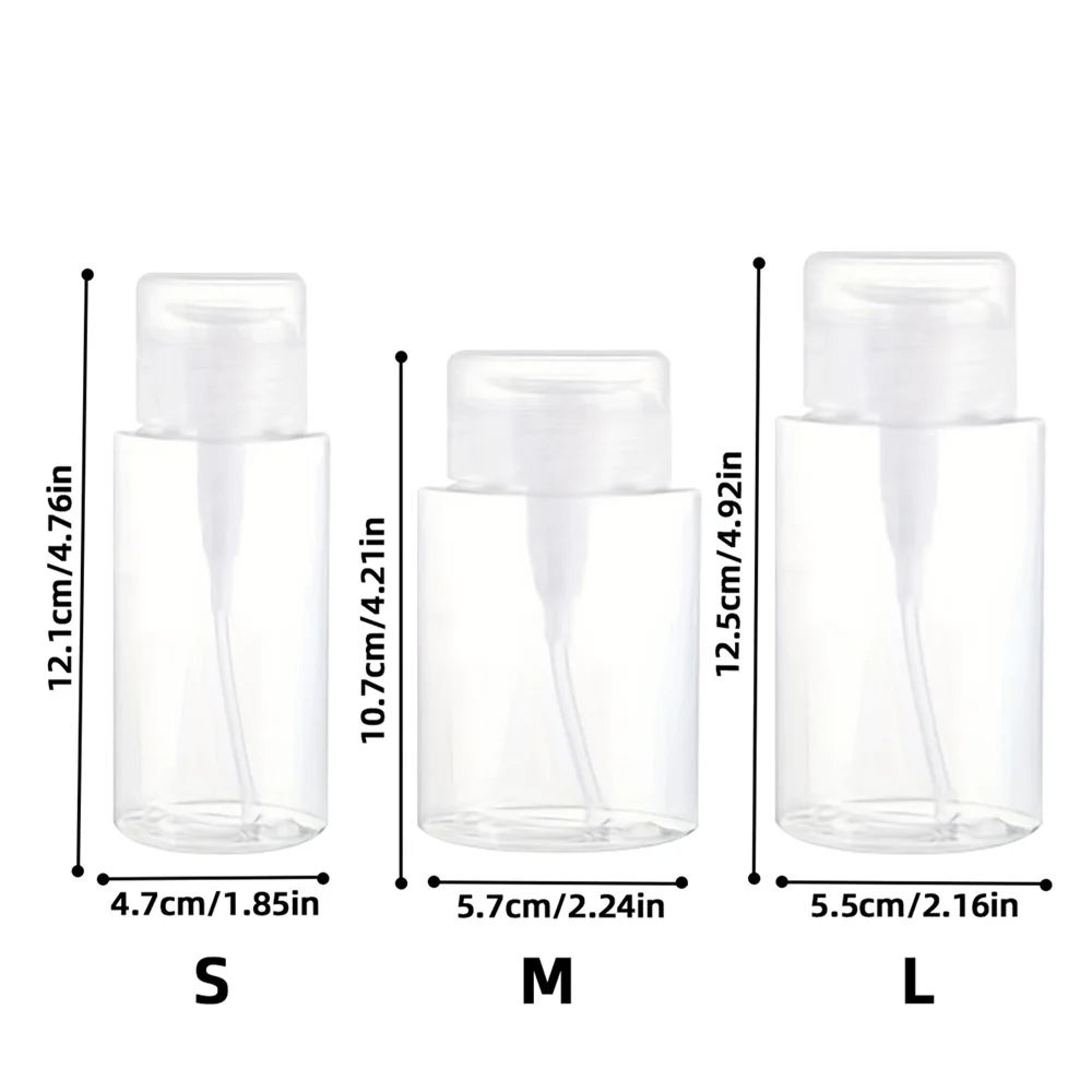 Transparent Push Down Pump Dispenser Refillable Cosmetic Bottle Set 19