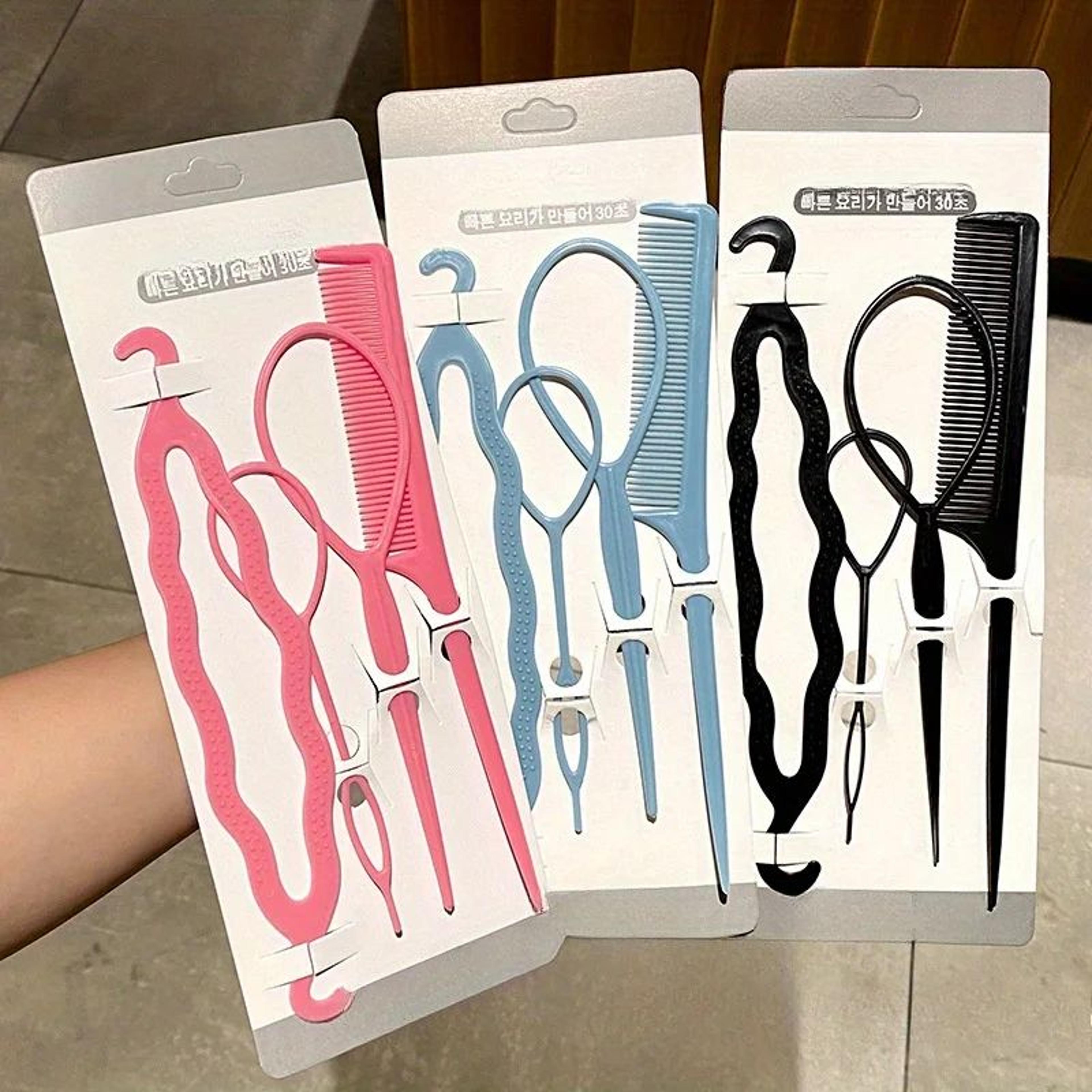 4 Piece French Braid Hair Styling Tool And Comb Set 0