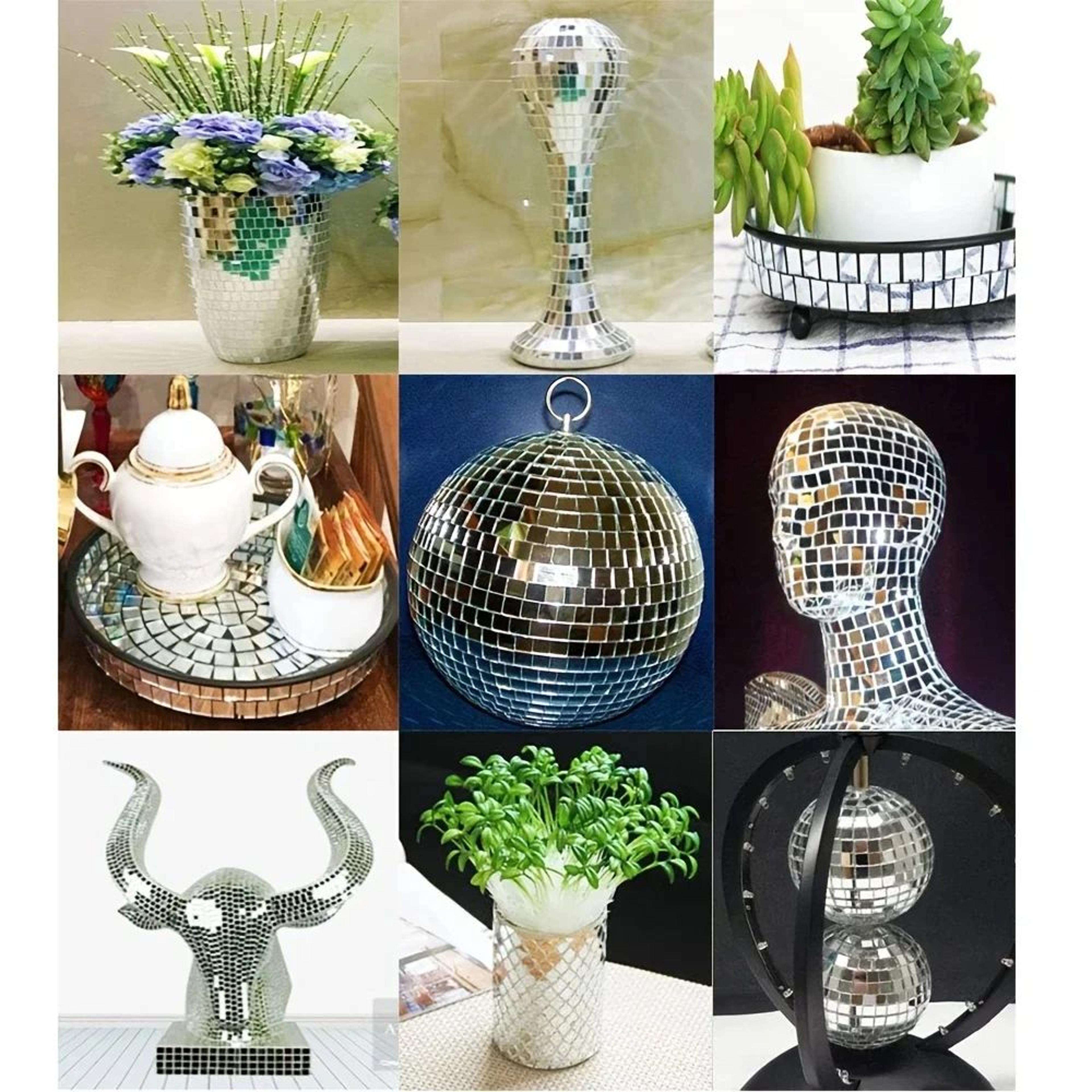 Self Adhesive Disco Ball Mirror Mosaic Tiles For DIY Crafts 2