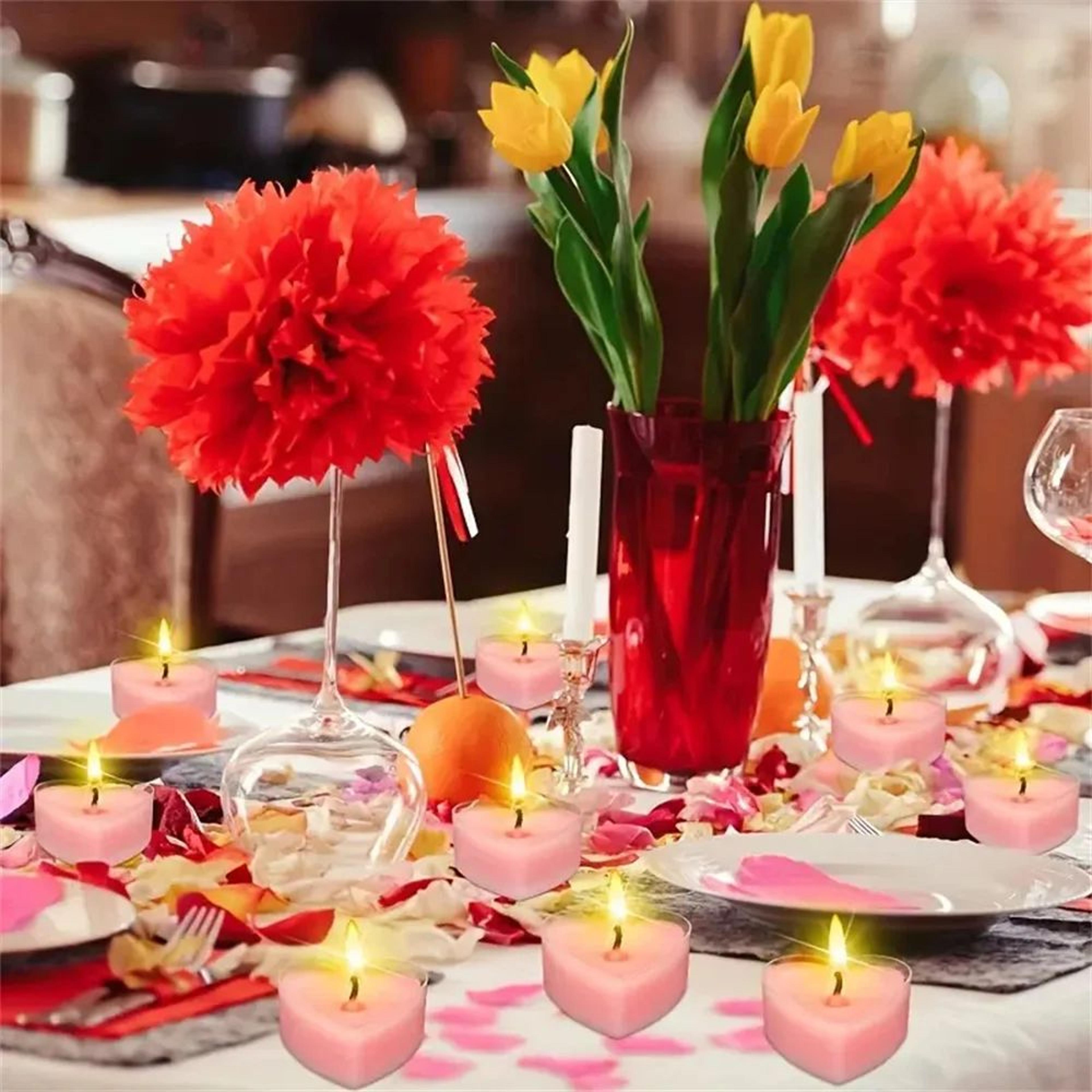9 Piece Heart Shaped Scented Tealight Candle Set For Romantic Decor 1