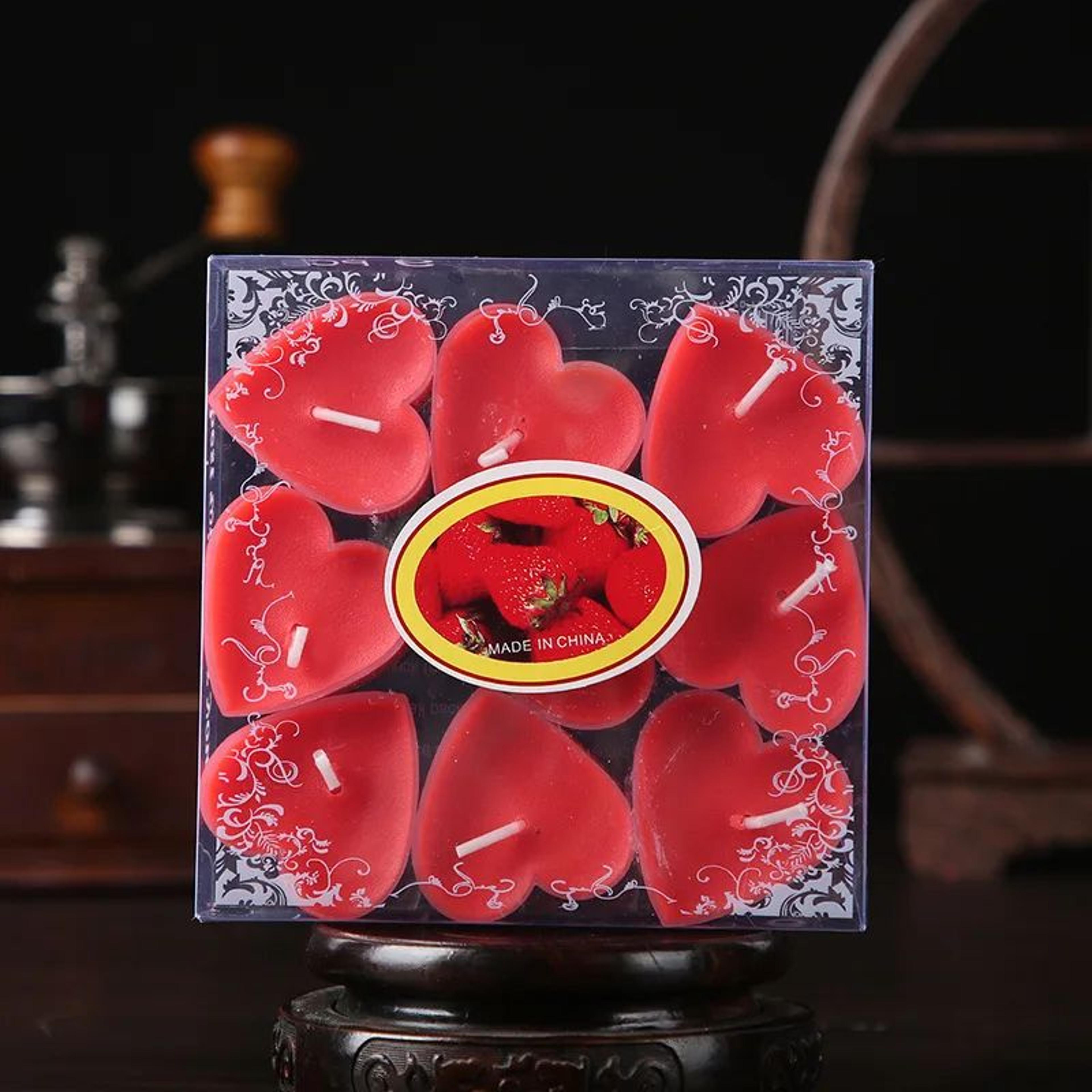 9 Piece Heart Shaped Scented Tealight Candle Set For Romantic Decor 6