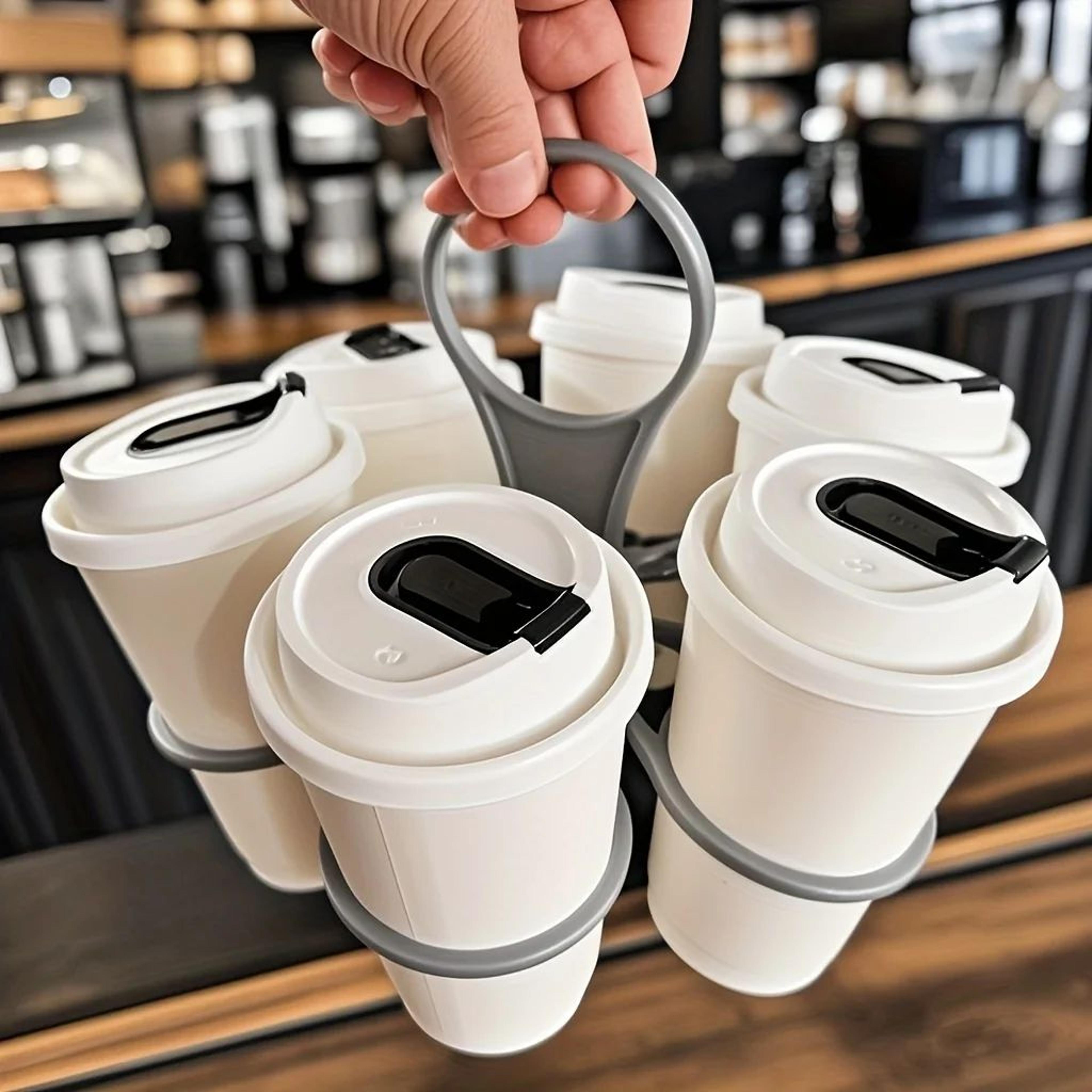 Collapsible Portable Cup Holder With Handle For Drinks And Takeout 2