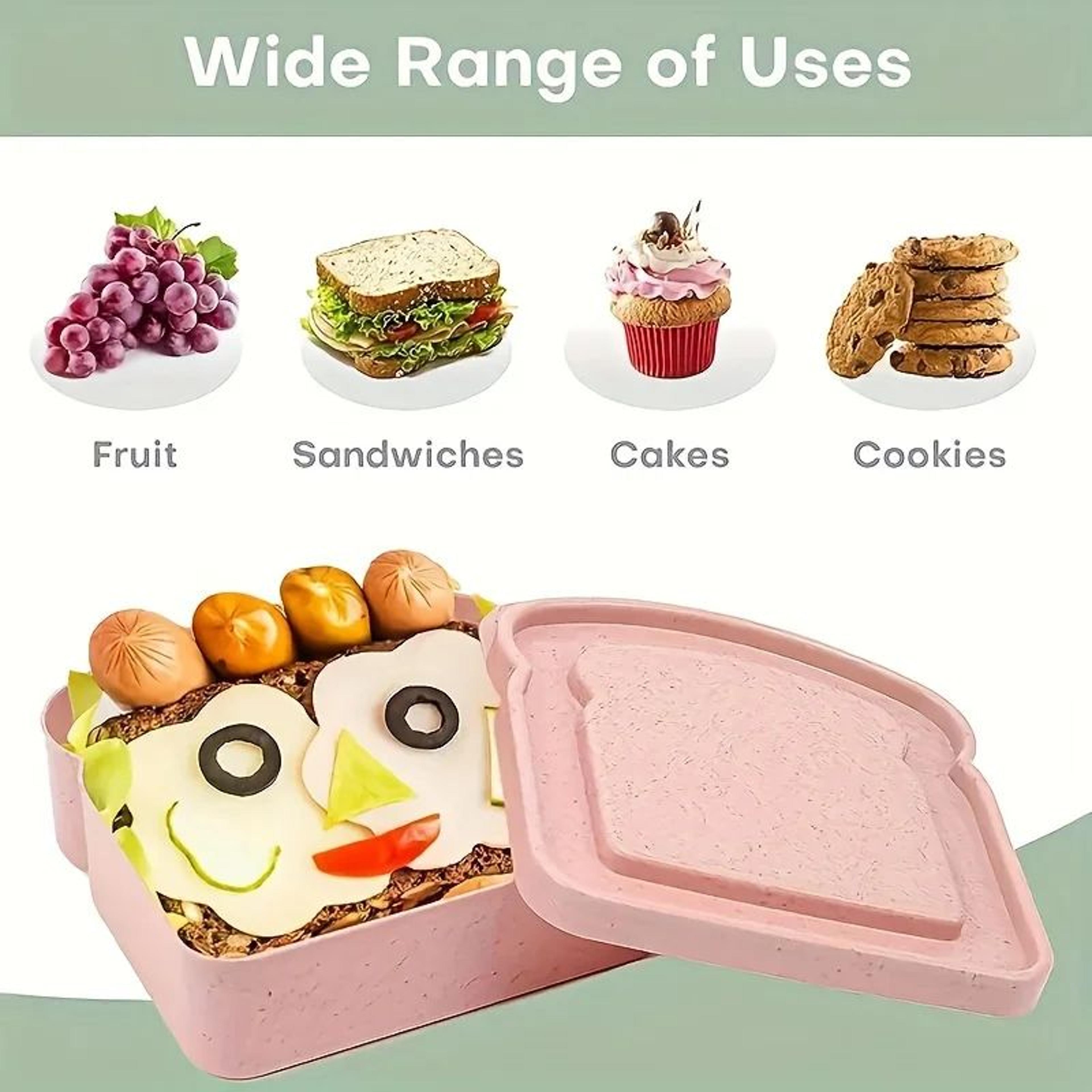 Reusable Bento Sandwich Box With Lid For Lunch And Food Storage 2