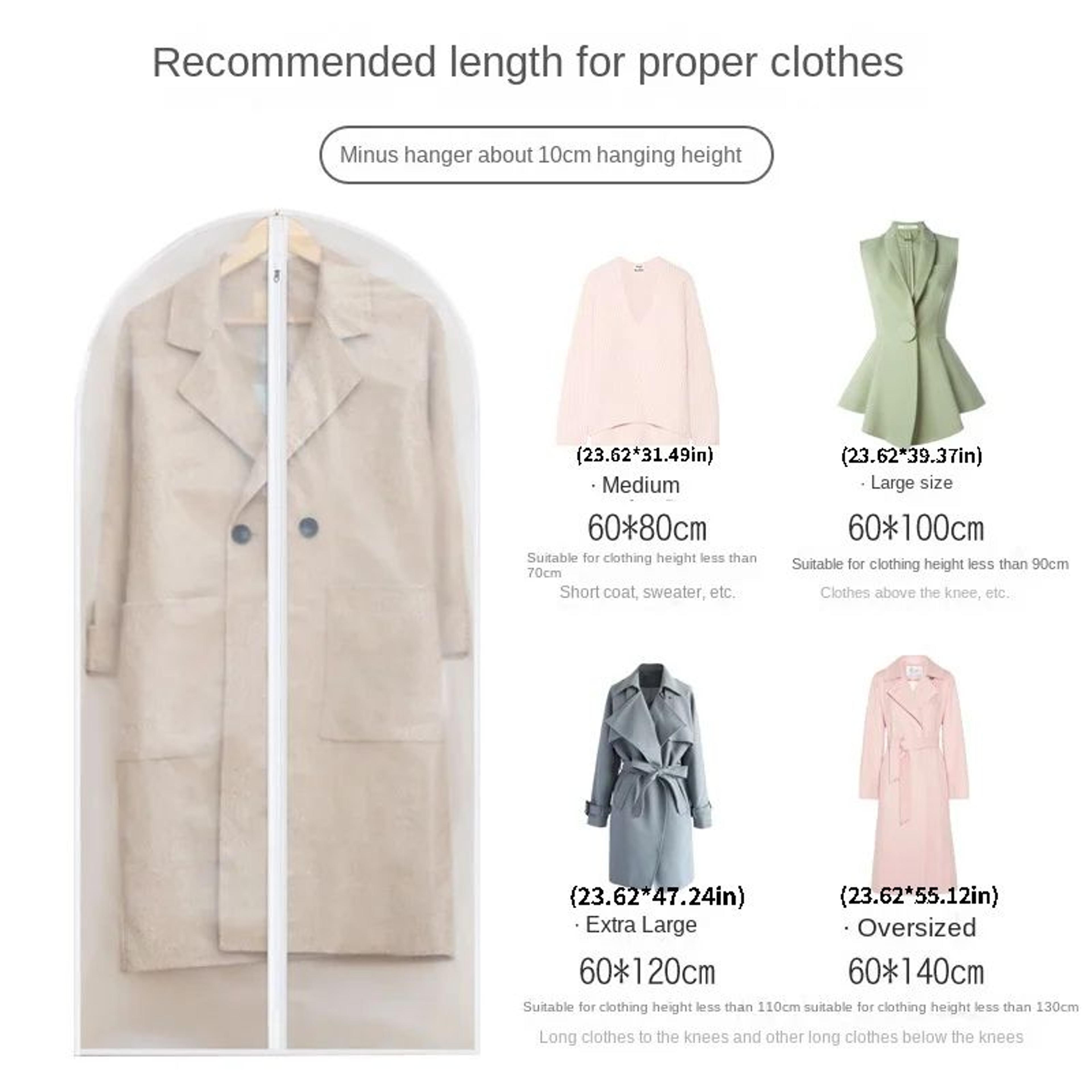 Washable Garment Dust Covers With Zipper For Closet Storage 5