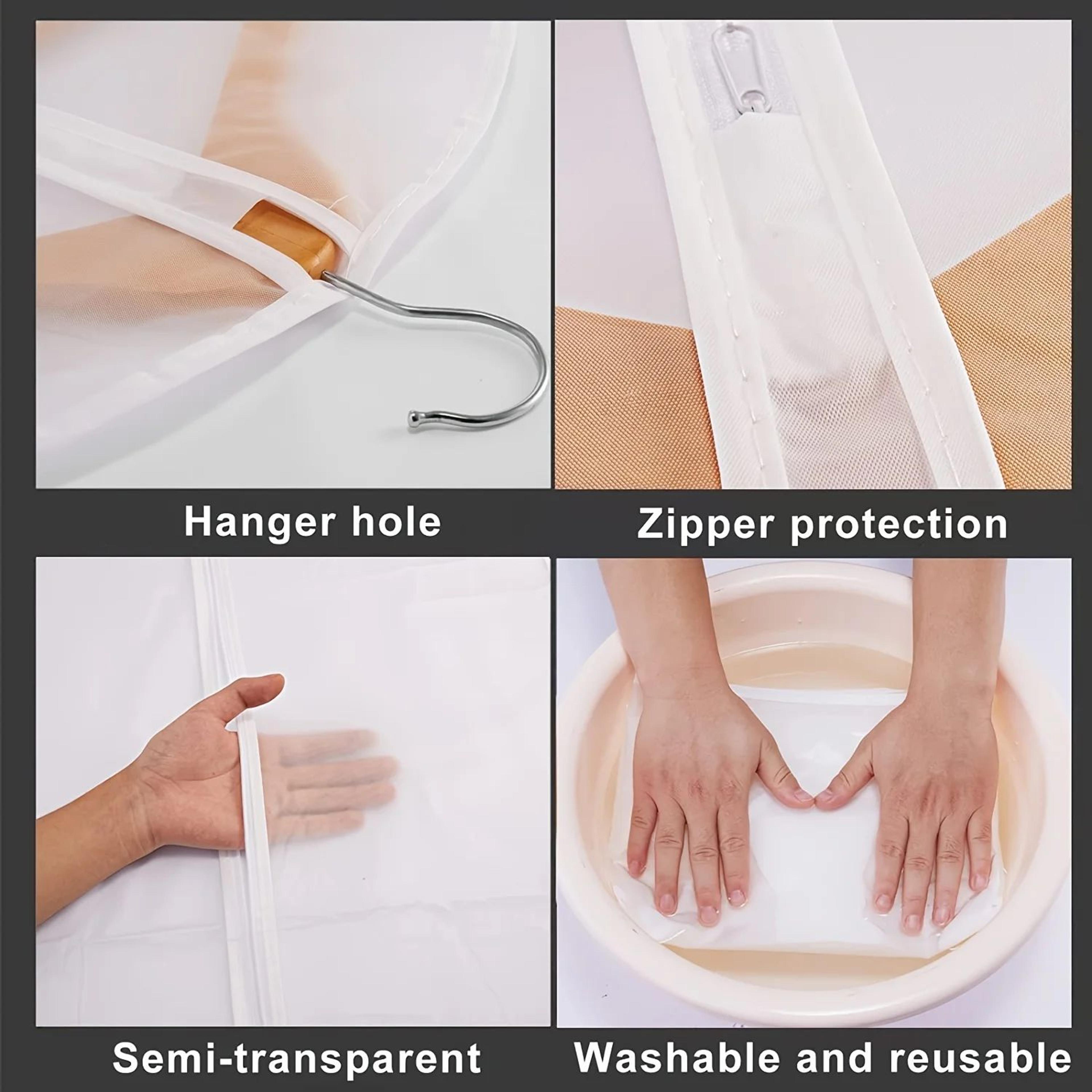 Washable Garment Dust Covers With Zipper For Closet Storage 8