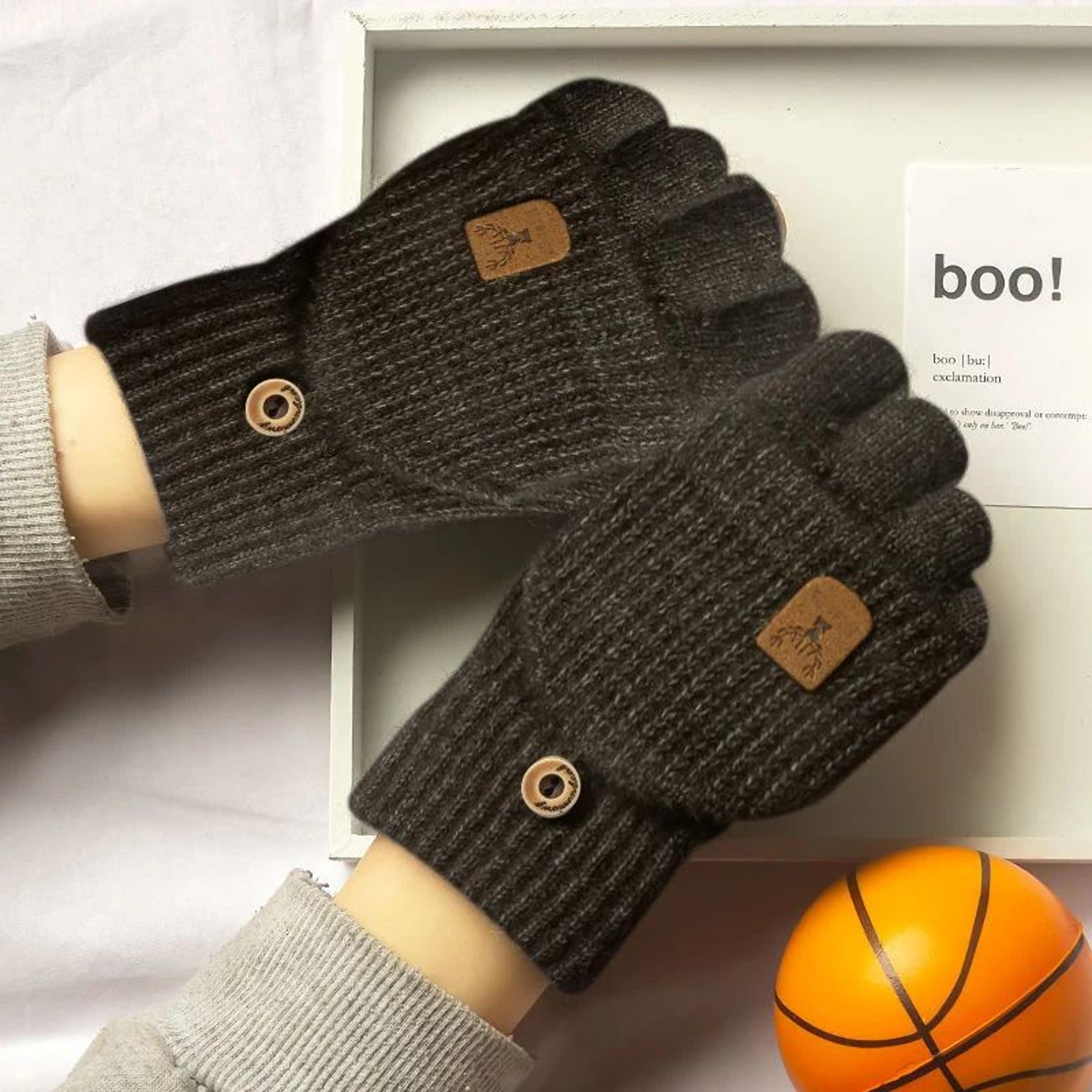 Winter Flip Top Half Finger Knitted Gloves For Men And Women 9