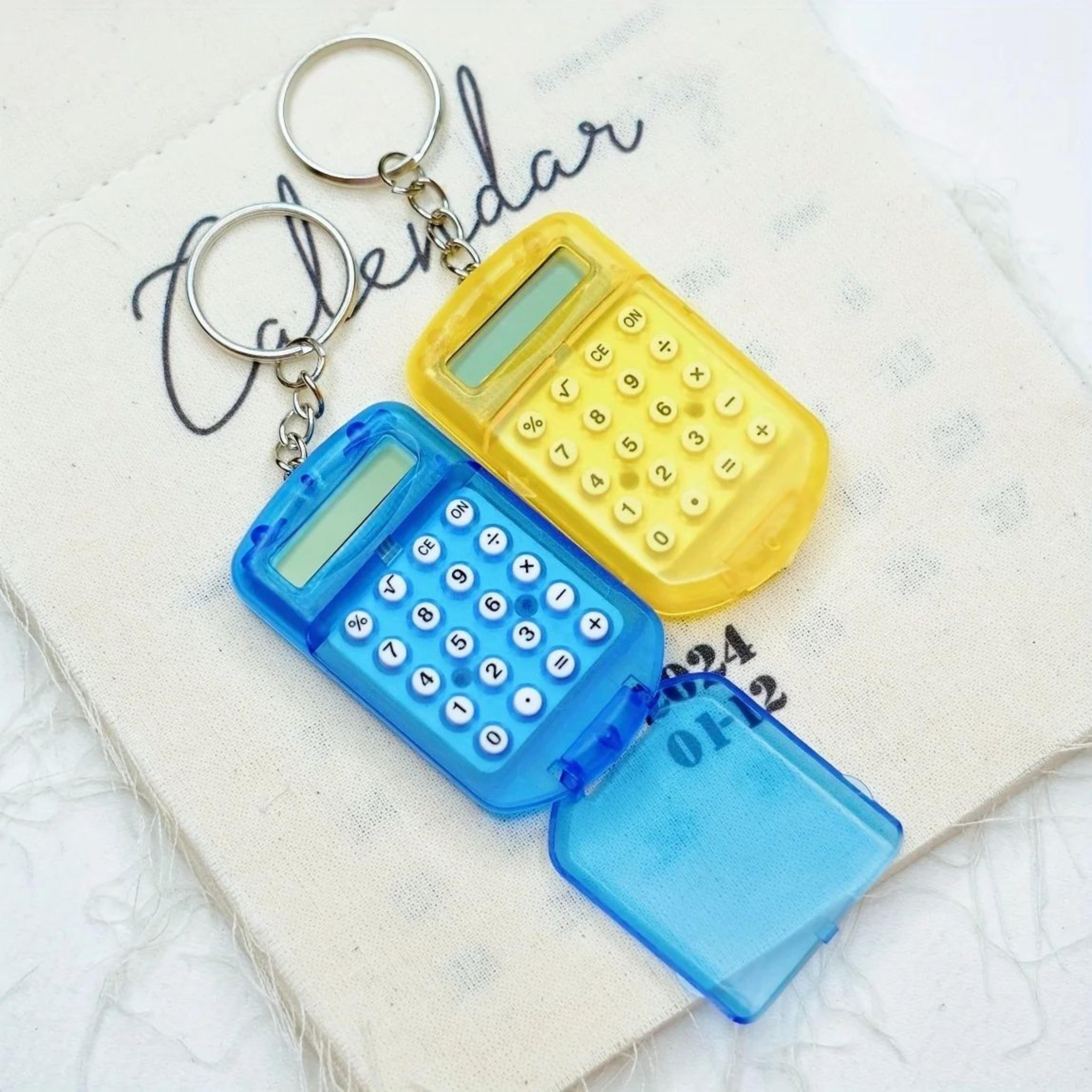 Cute 8 Bit Mini Flip Calculator Keychain 2