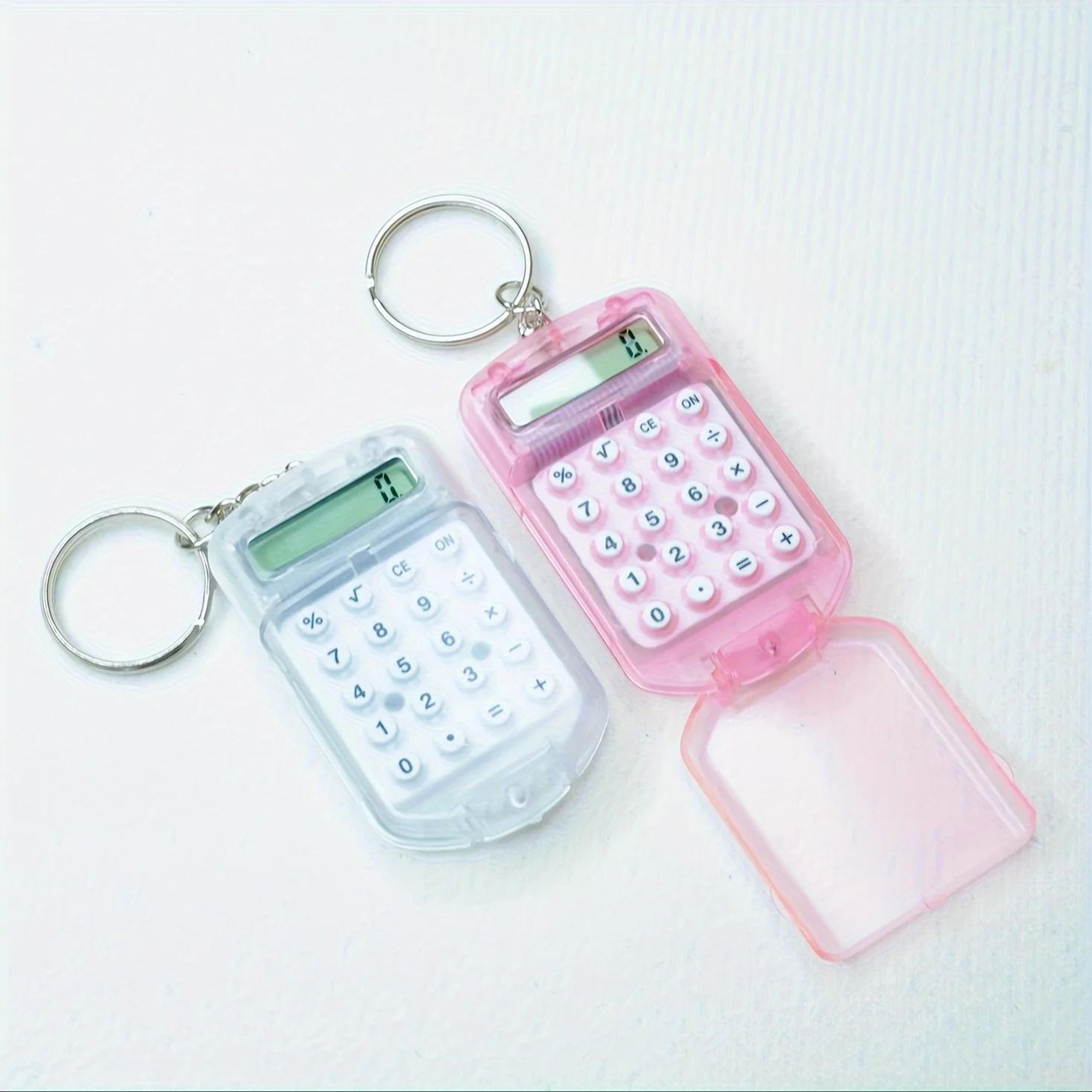 Cute 8 Bit Mini Flip Calculator Keychain 7