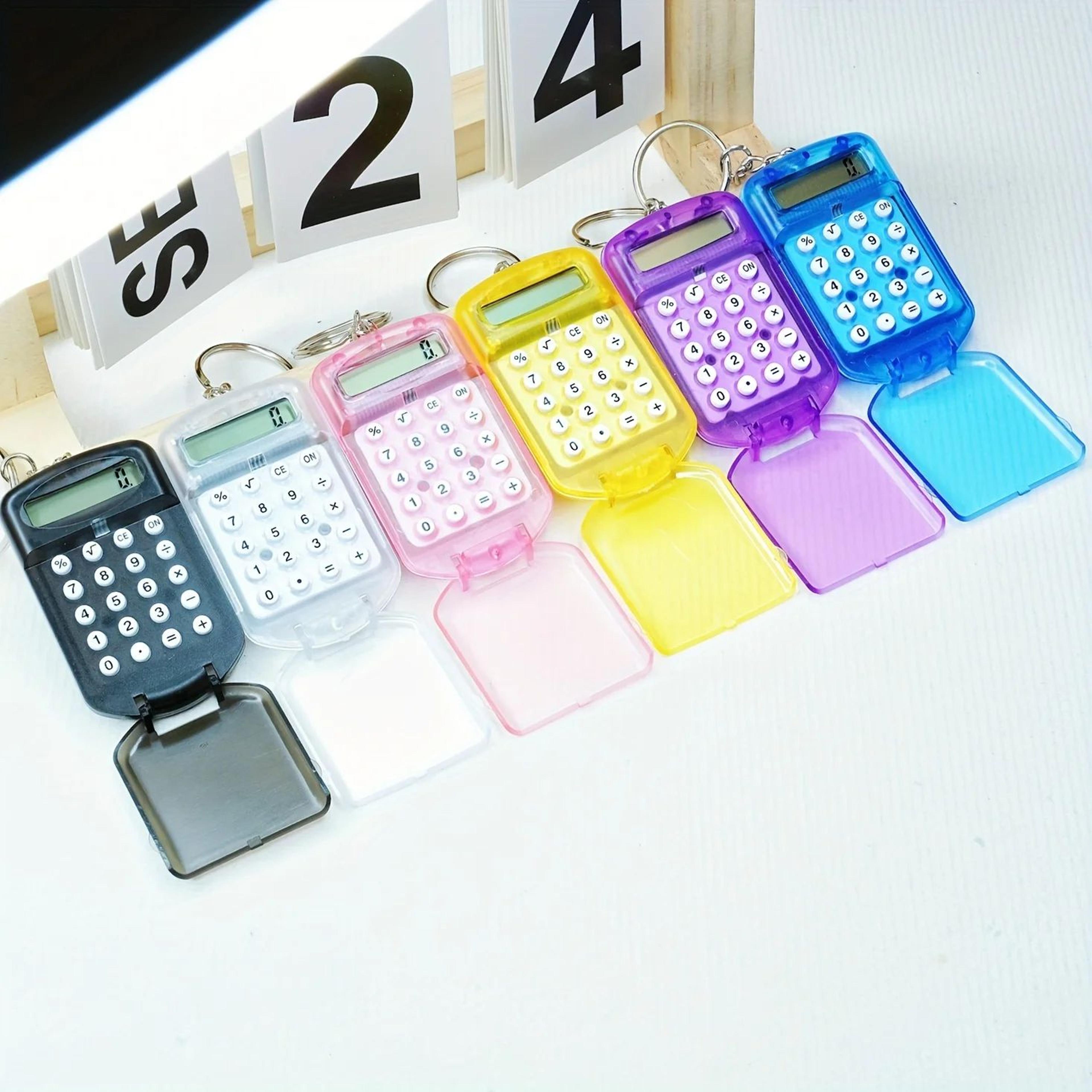 Cute 8 Bit Mini Flip Calculator Keychain 8