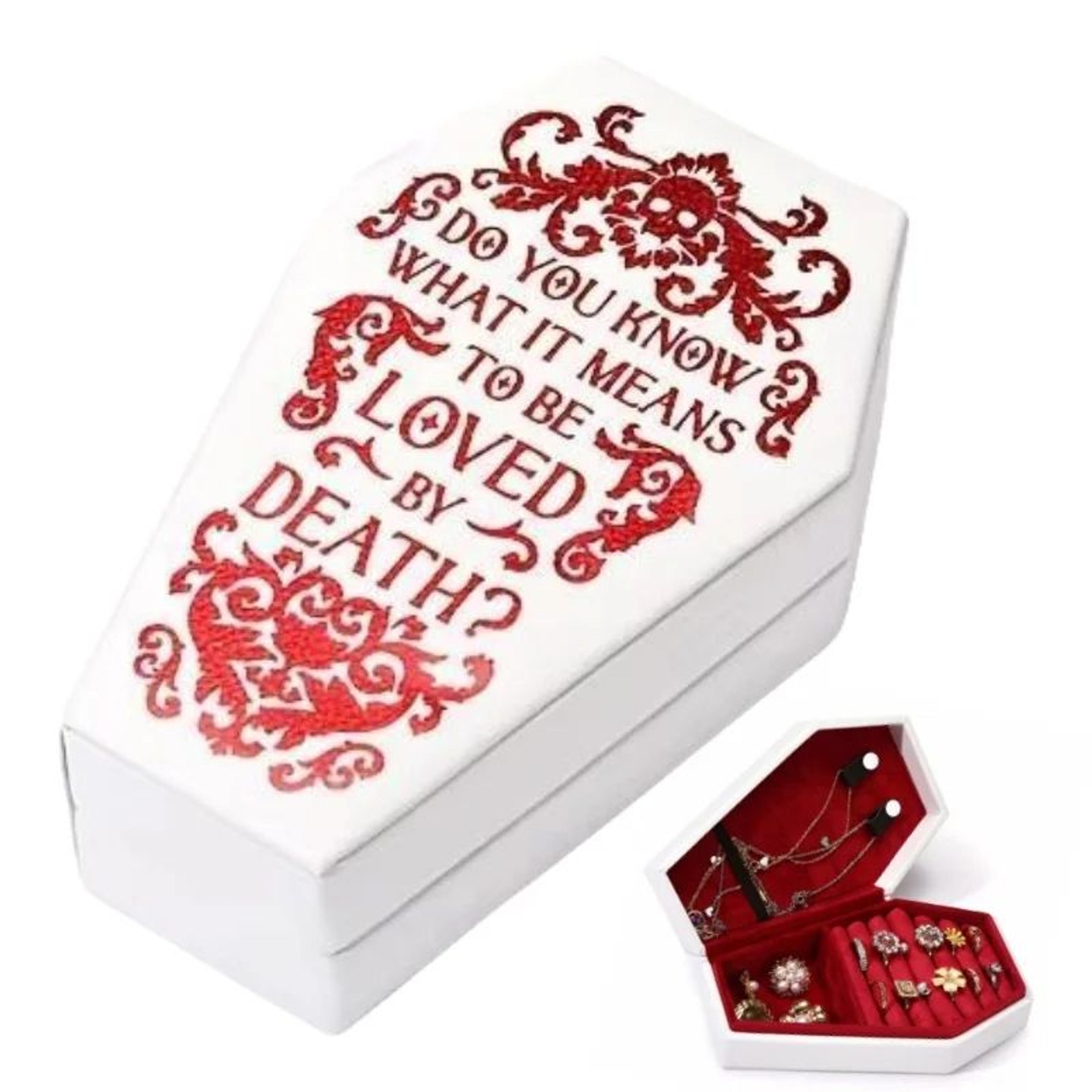 Gothic Coffin Shaped PU Leather Jewelry Organizer Box 7