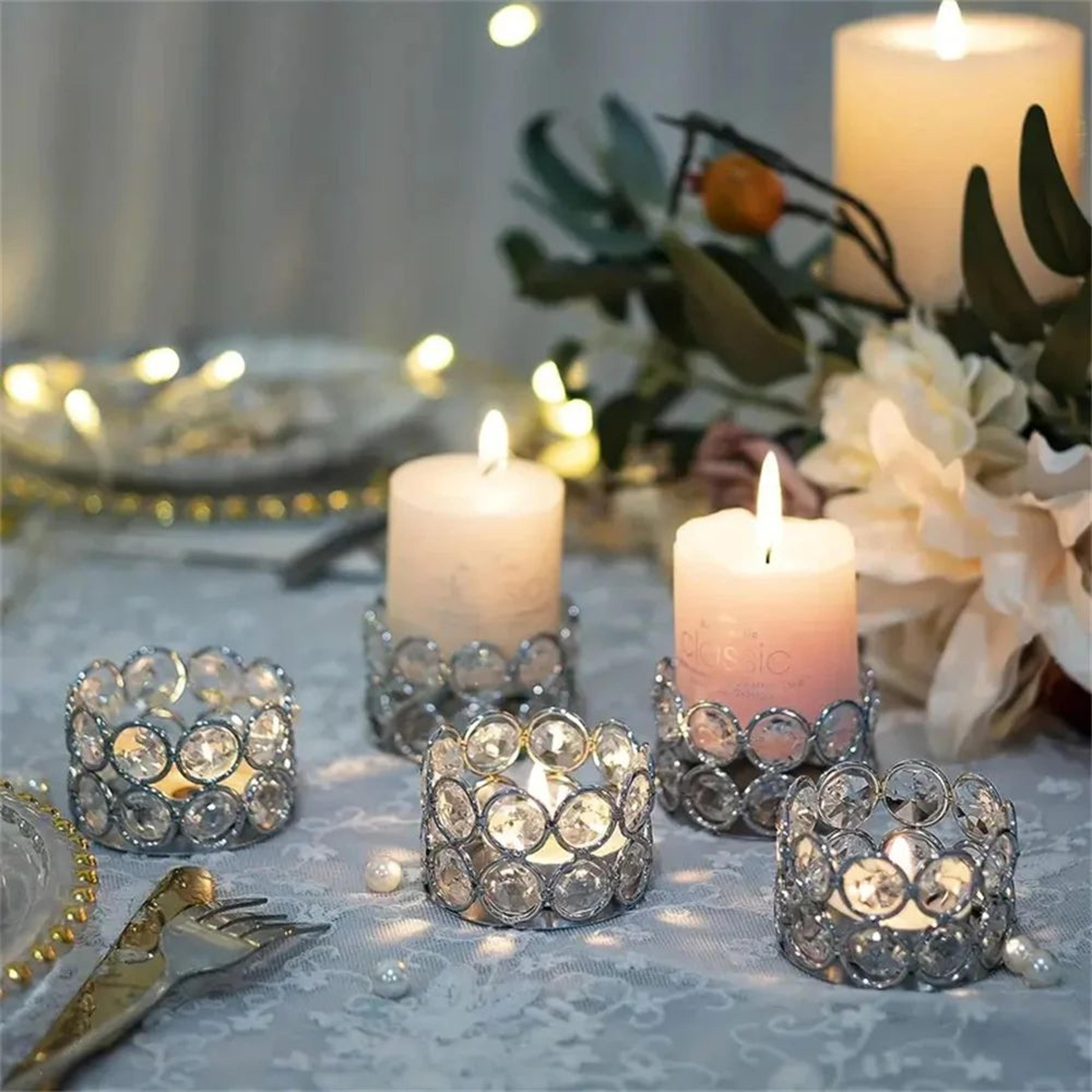 Crystal Tealight Candle Holders For Elegant Table Decor 2