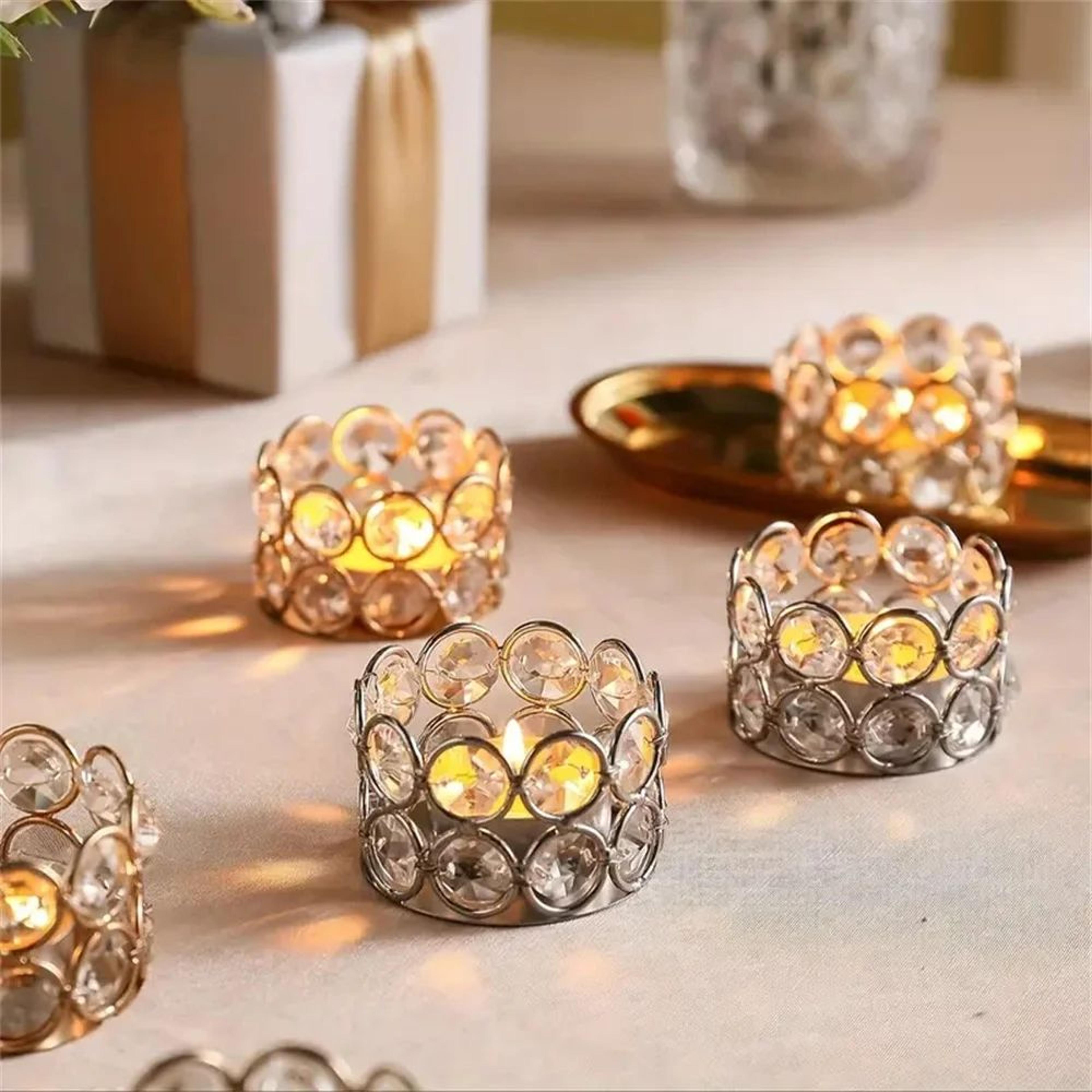 Crystal Tealight Candle Holders For Elegant Table Decor 1