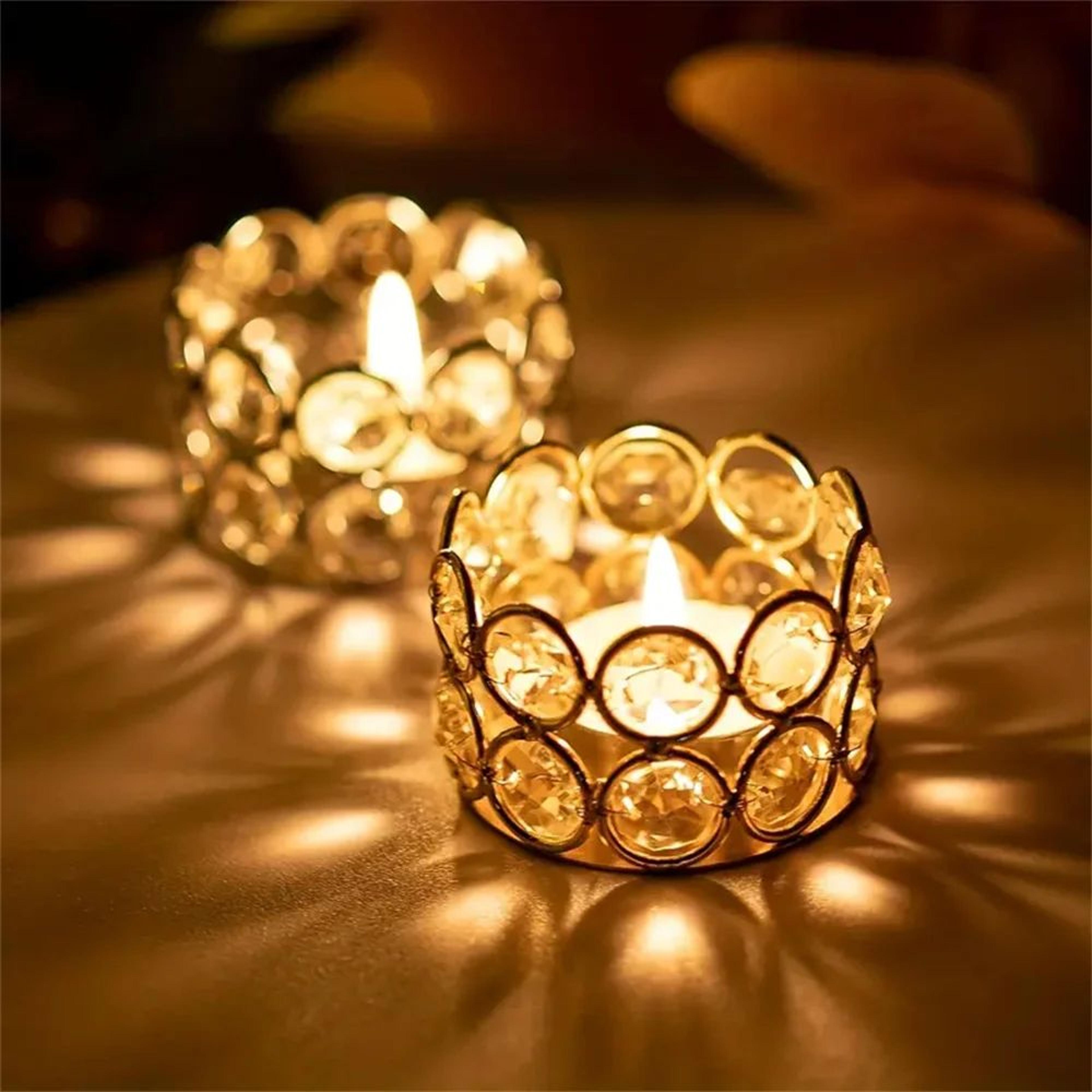 Crystal Tealight Candle Holders For Elegant Table Decor 0