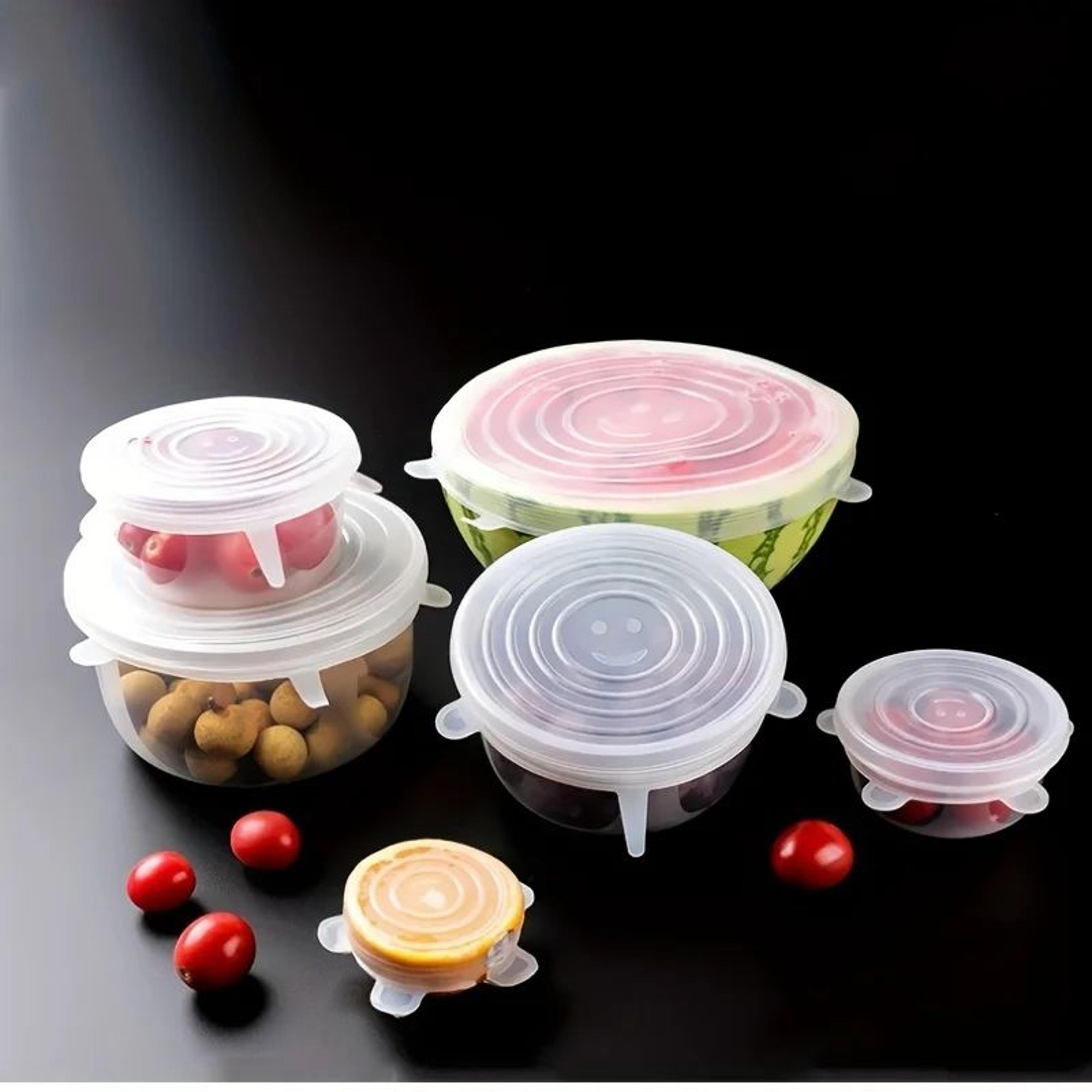 6 Piece Reusable Silicone Stretch Lids For Food Storage 8