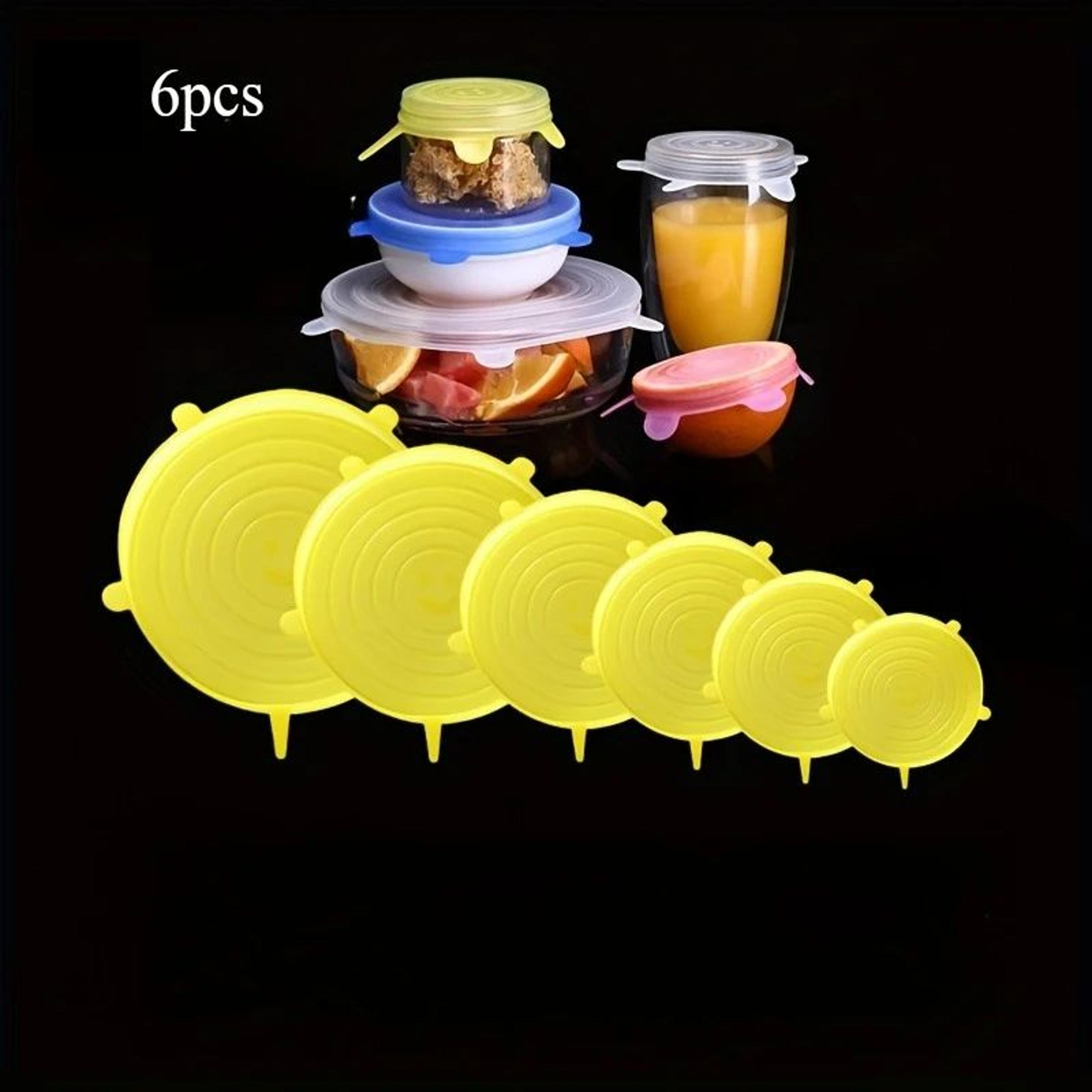 6 Piece Reusable Silicone Stretch Lids For Food Storage 12