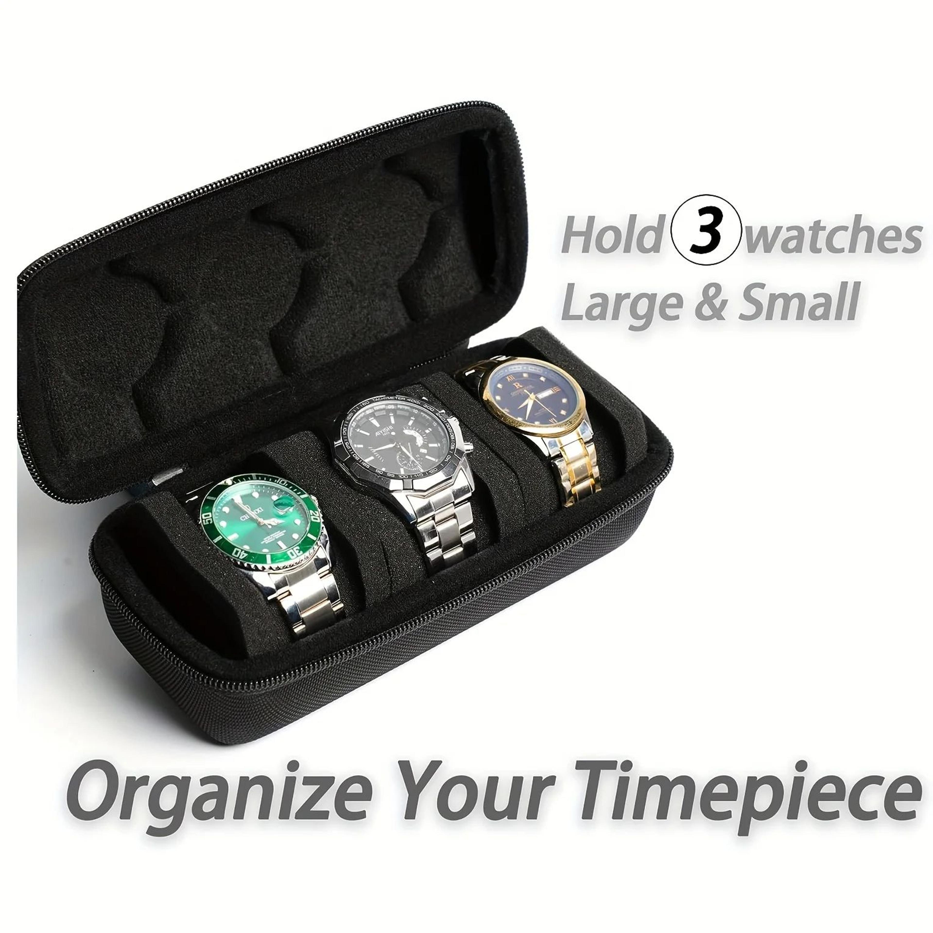 3 Piece Hardshell Watch Travel Case With Soft Foam Pillow 3