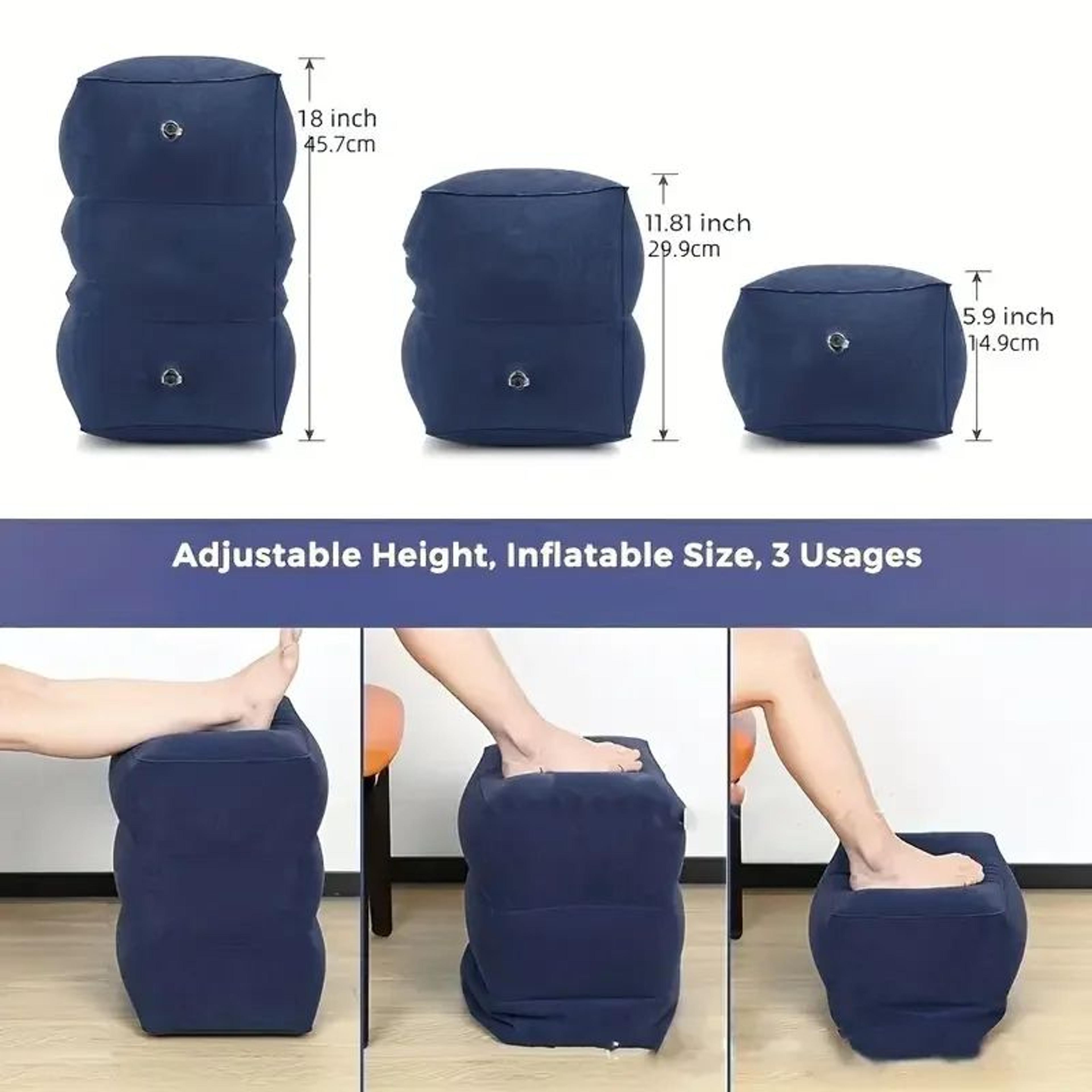 Adjustable 3 Layer Inflatable Travel Foot Rest Pillow 3