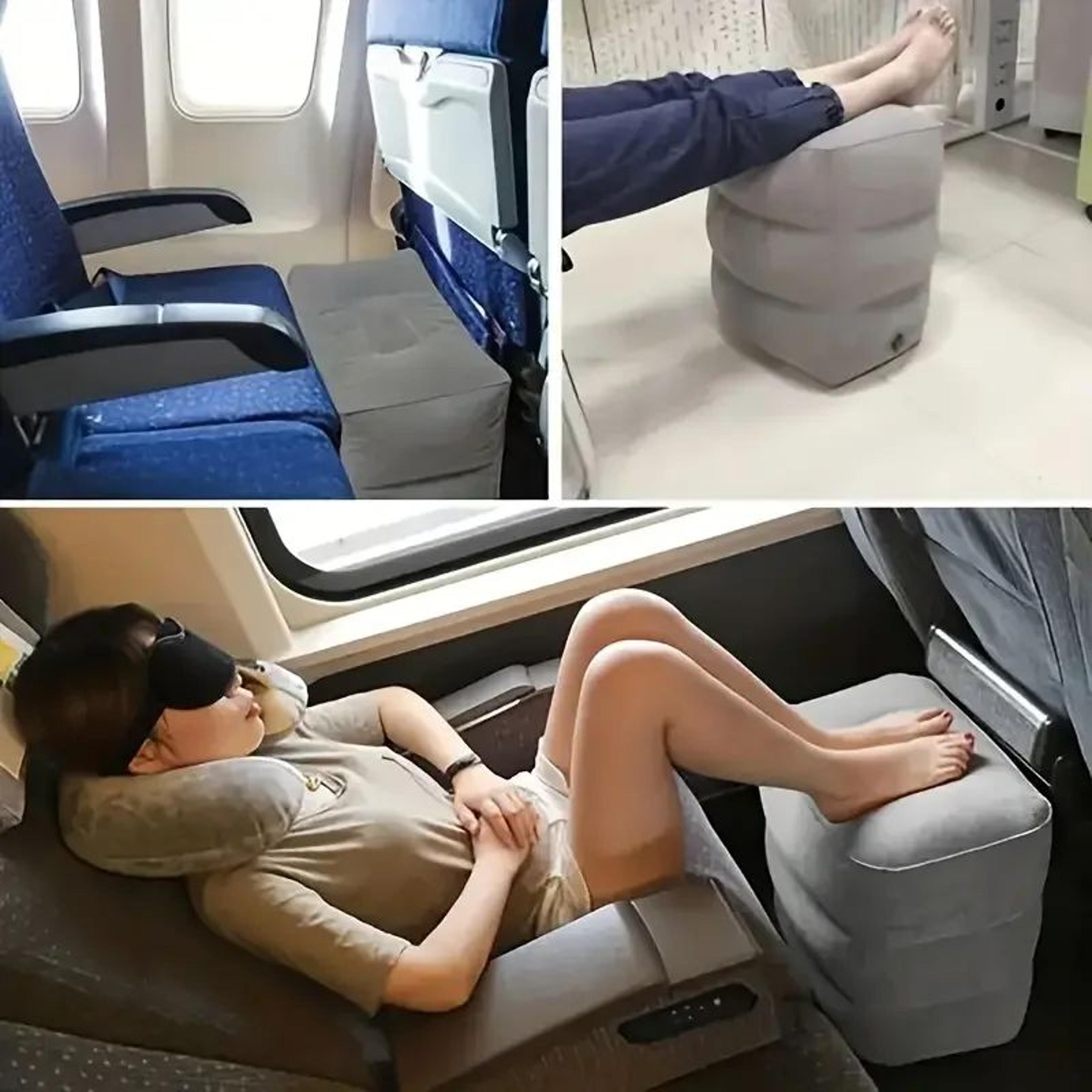 Adjustable 3 Layer Inflatable Travel Foot Rest Pillow 4