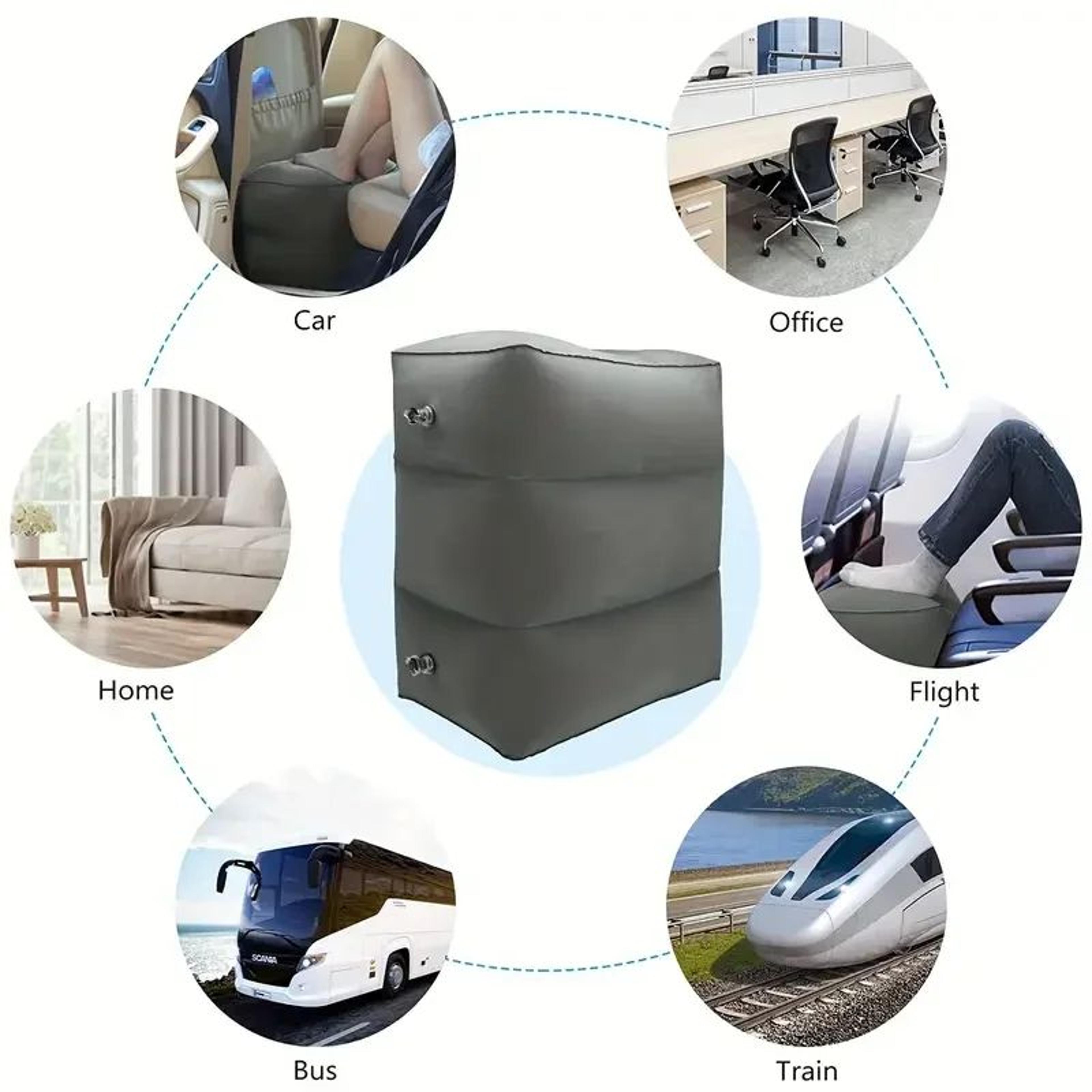 Adjustable 3 Layer Inflatable Travel Foot Rest Pillow 2