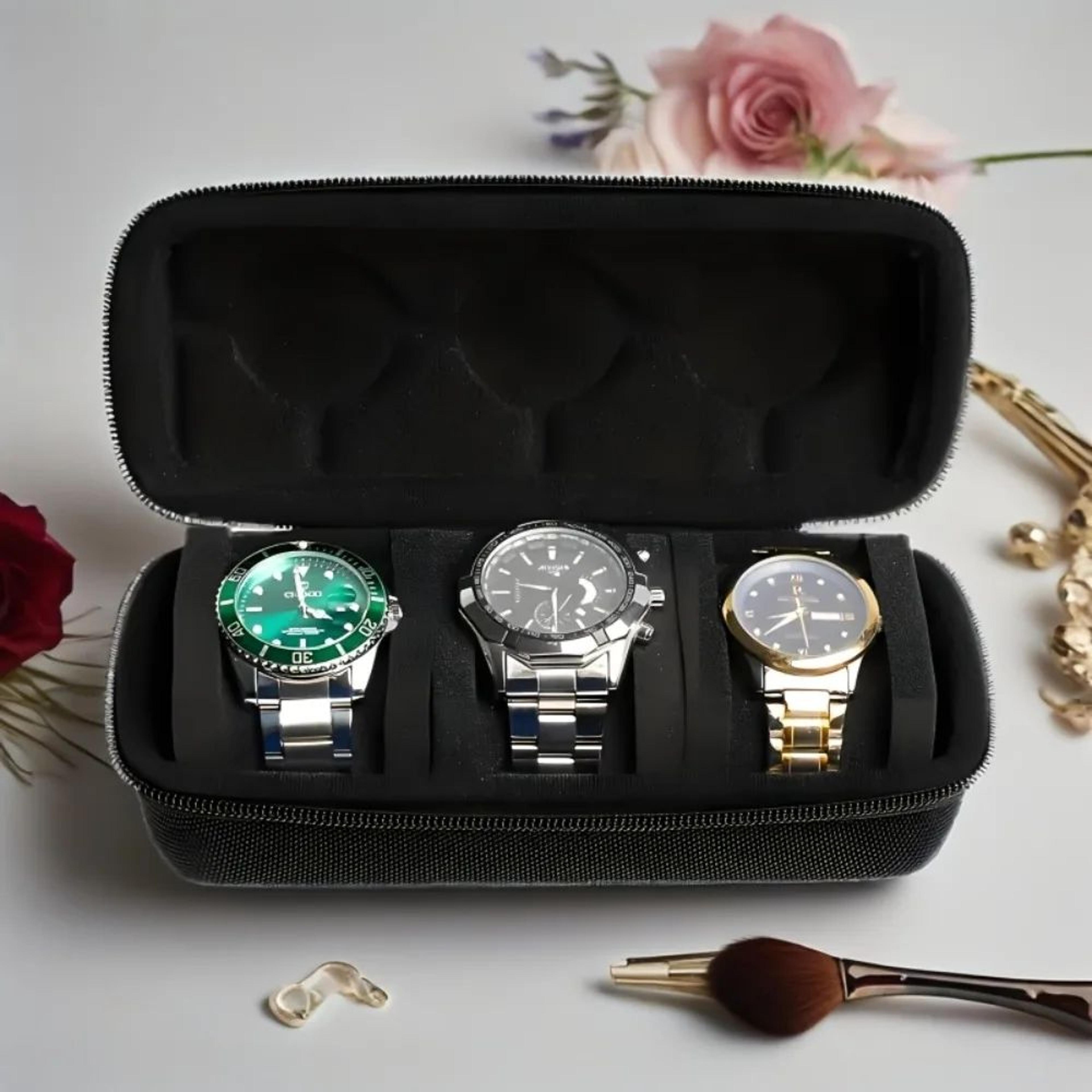 Hard Shell Watch Travel Case With Soft Pads And Handle 2