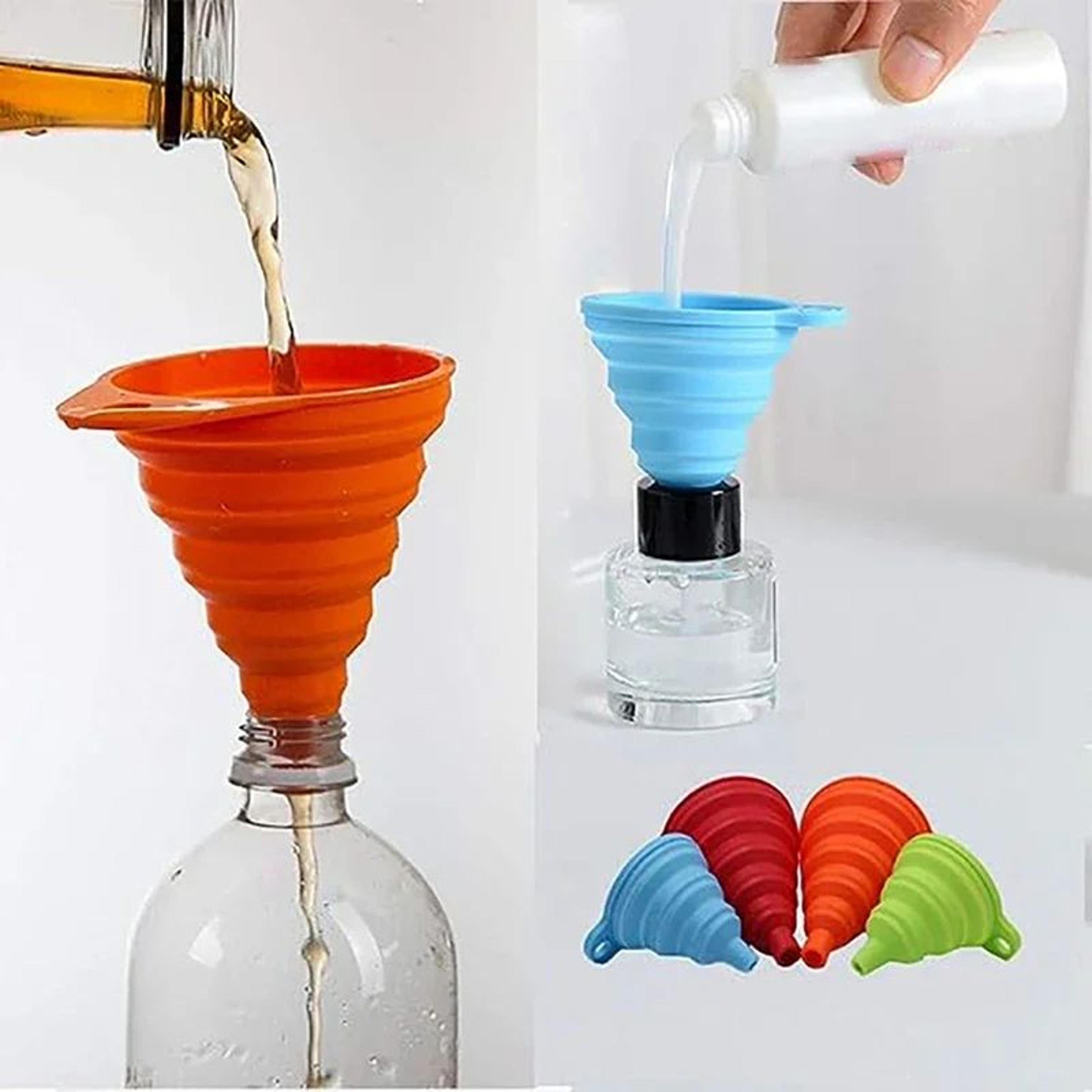 4 Piece Collapsible Silicone Funnel Set For Kitchen Use 1