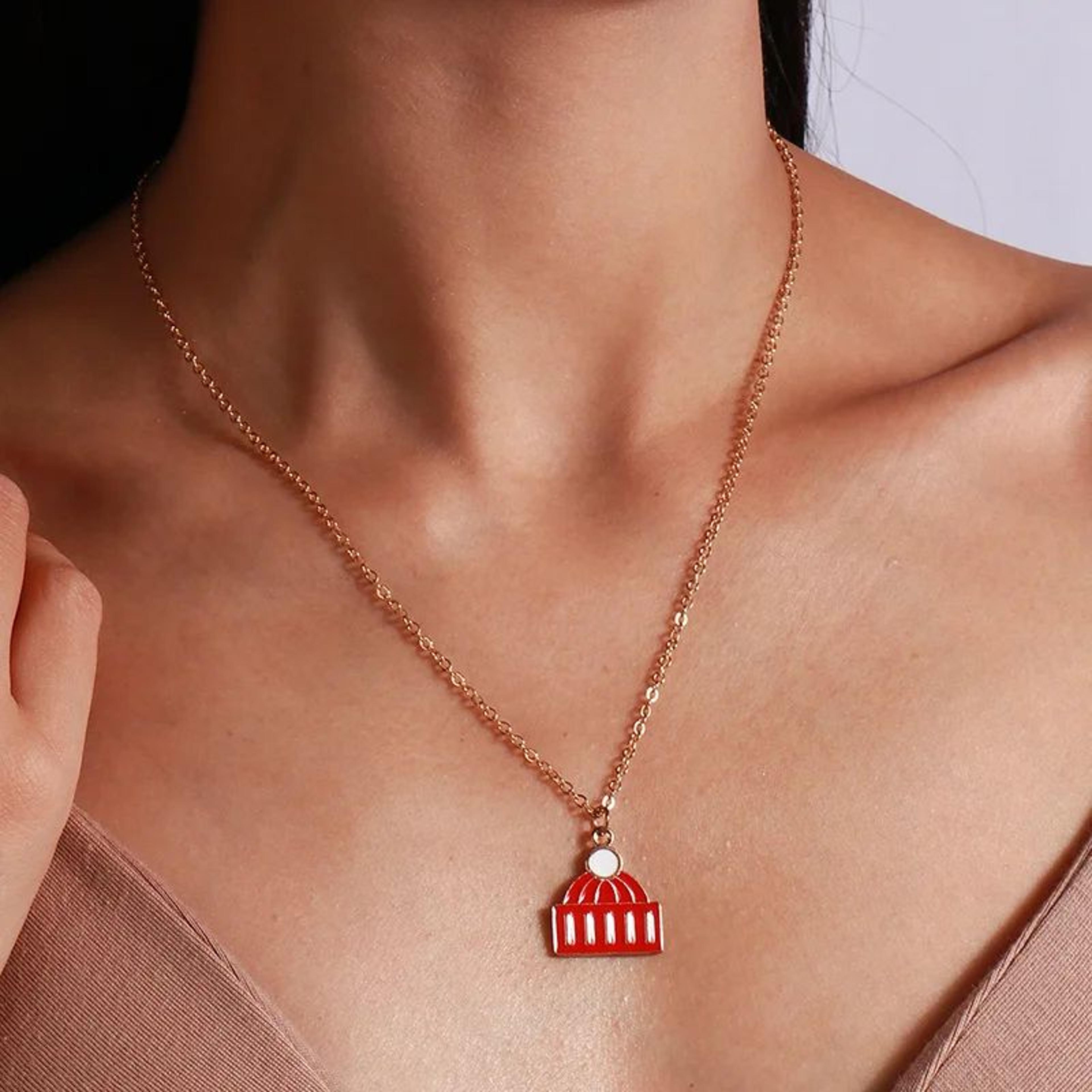 Cute Christmas Enamel Pendant Necklace For Women 15