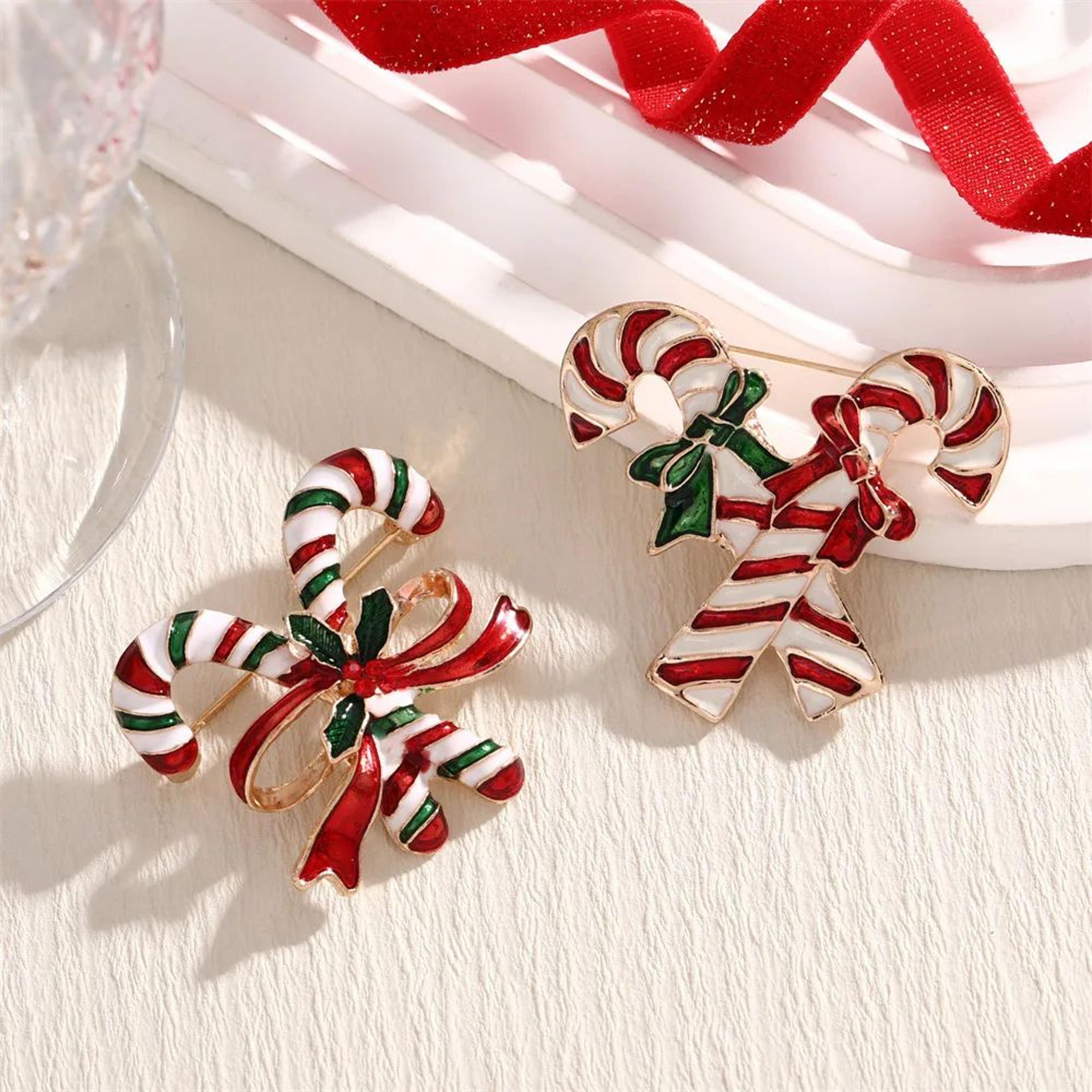 Festive Rhinestone Christmas Bell Brooch Pin 1