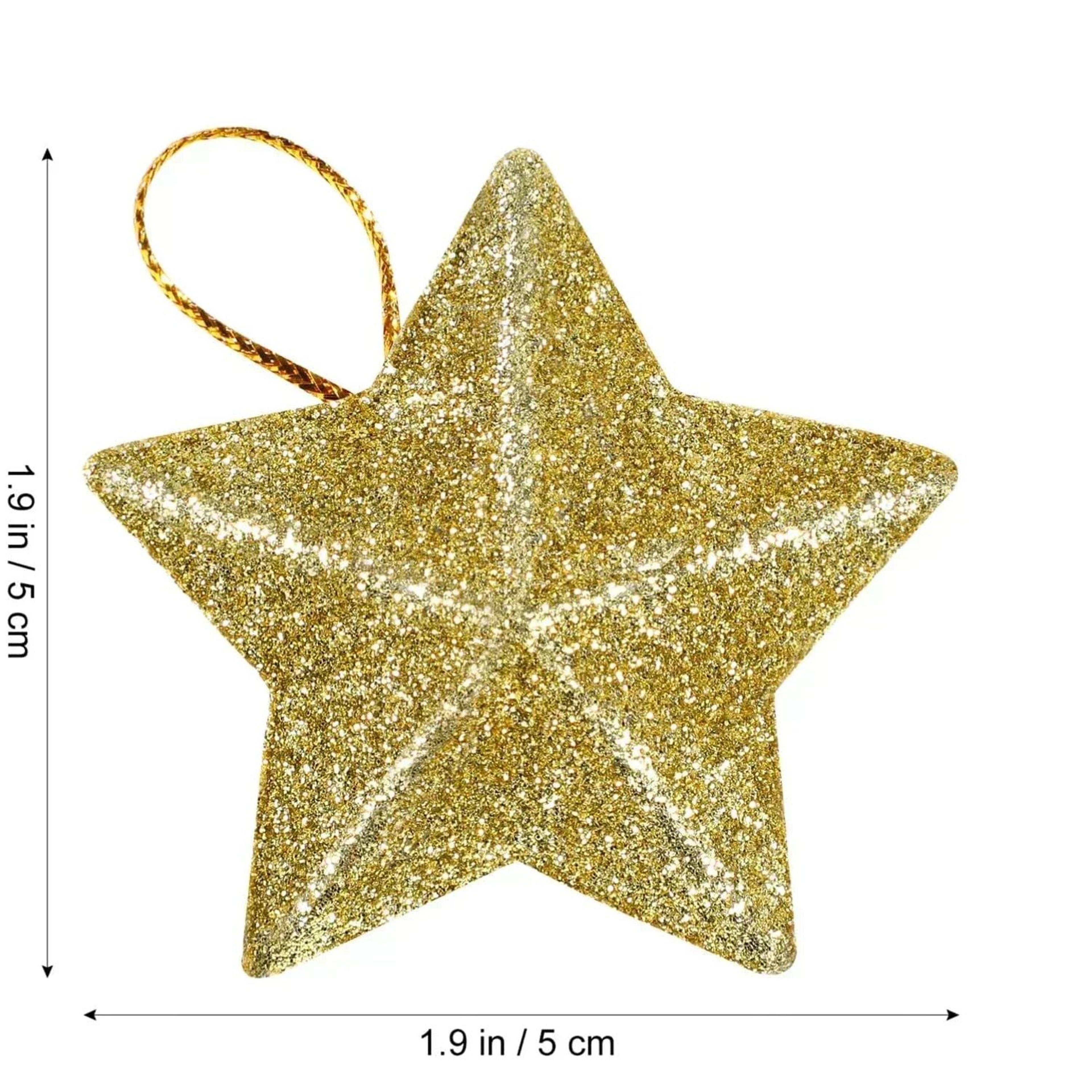 24 Piece Gold Glitter Star Christmas Ornaments 3