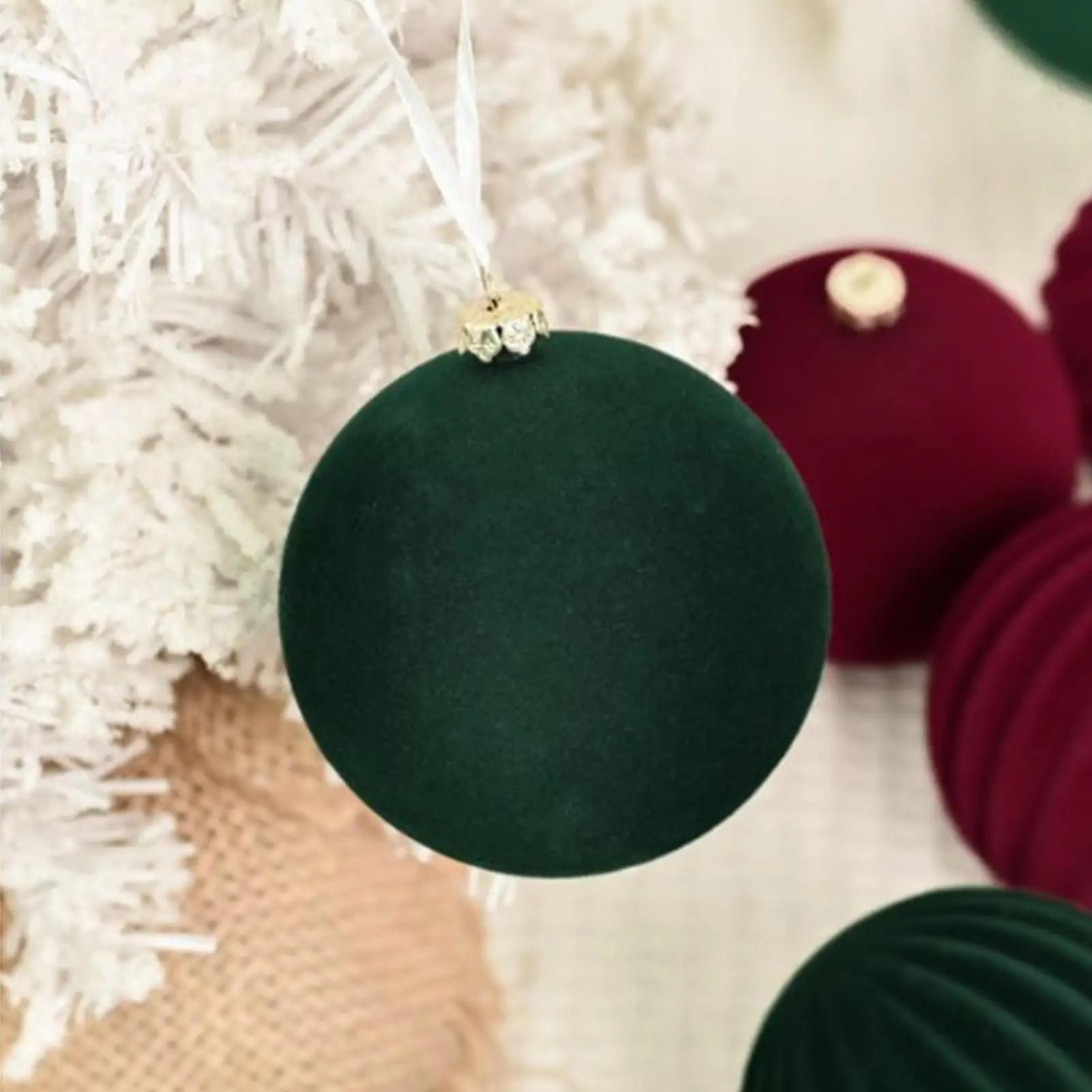12 Piece Wine Red Christmas Ball Ornaments 4