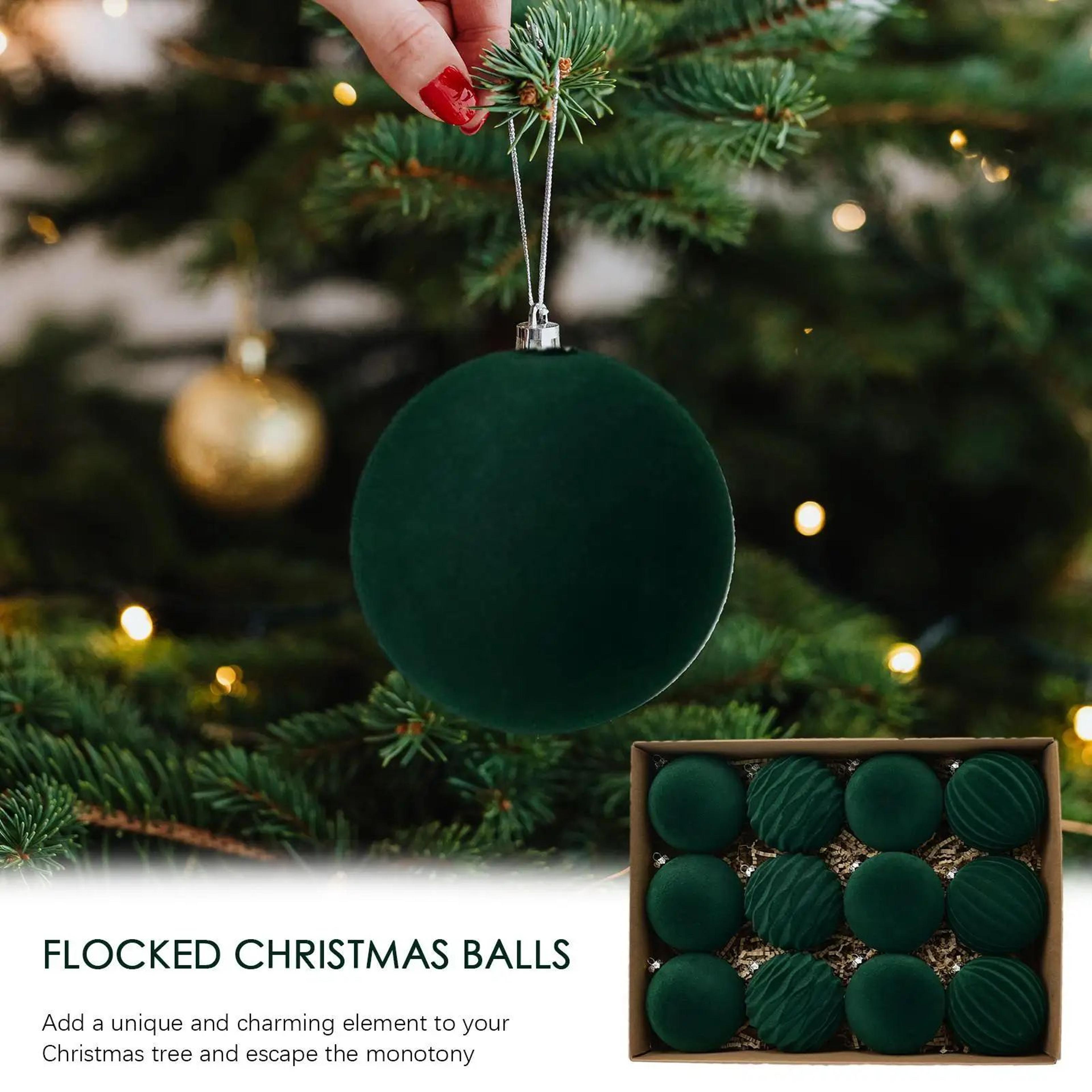 12 Piece Wine Red Christmas Ball Ornaments 2