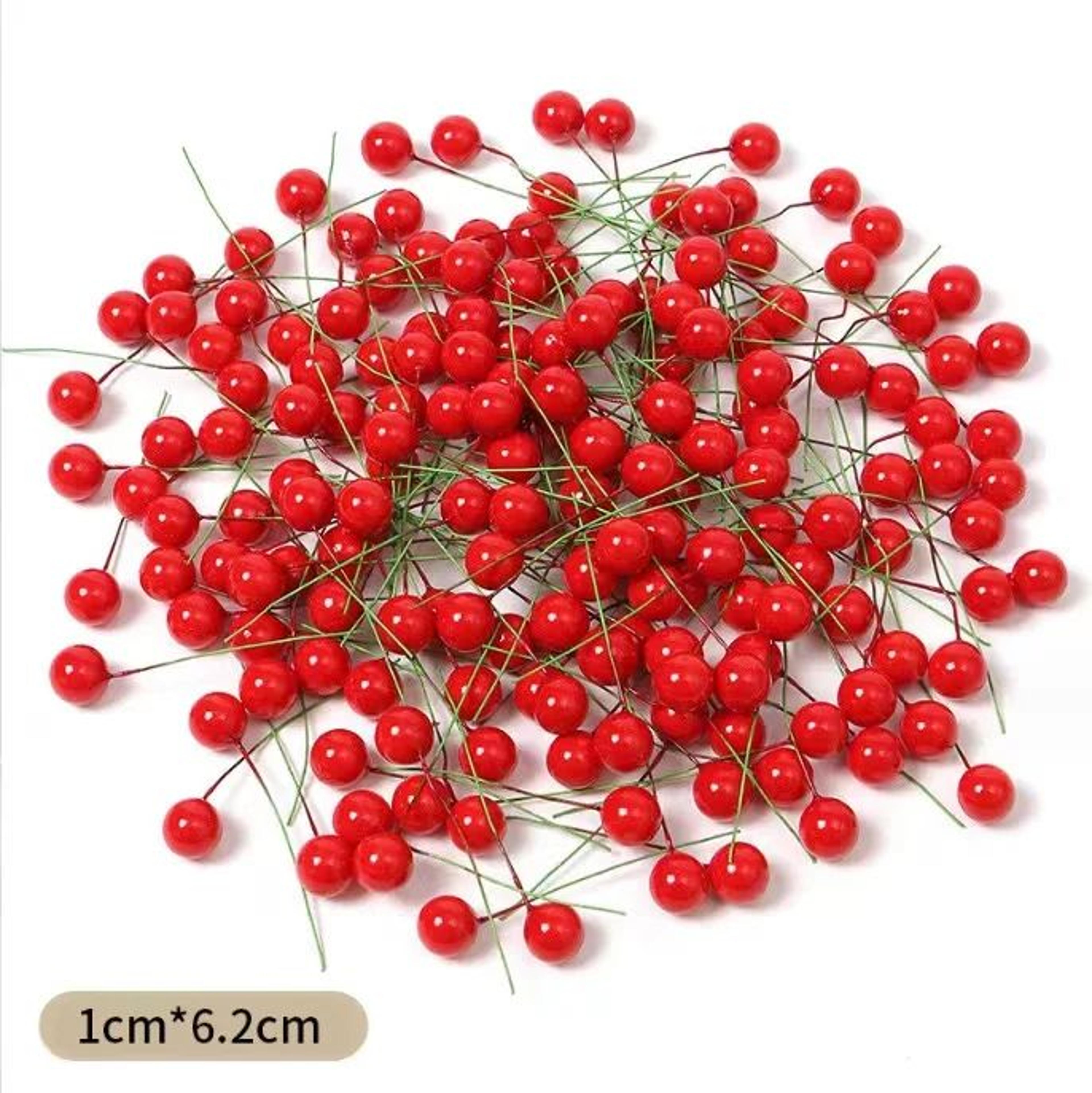 Mini Red Artificial Berry Stems For Christmas Decor 14