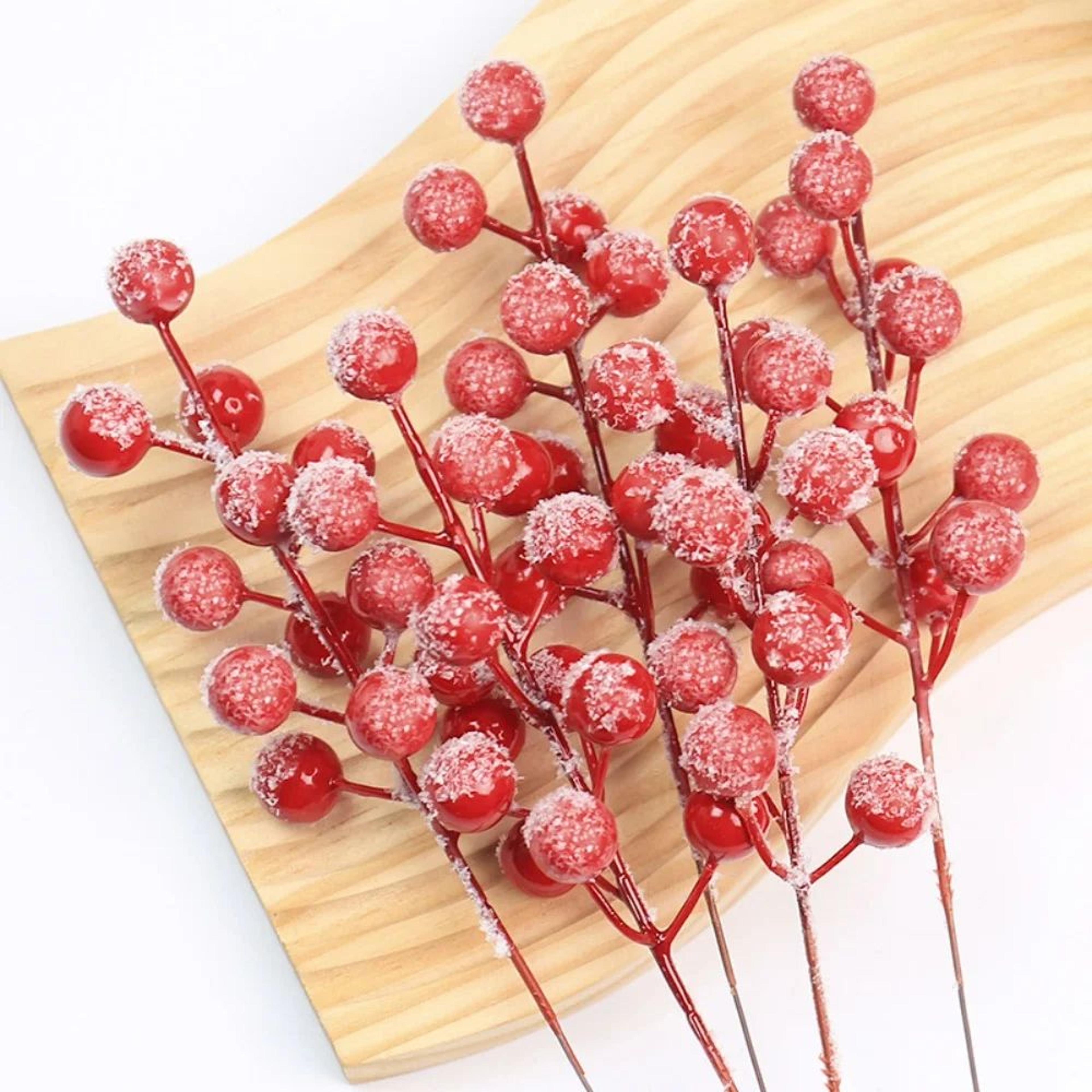 10 Piece Artificial Red Holly Berry Branches 3