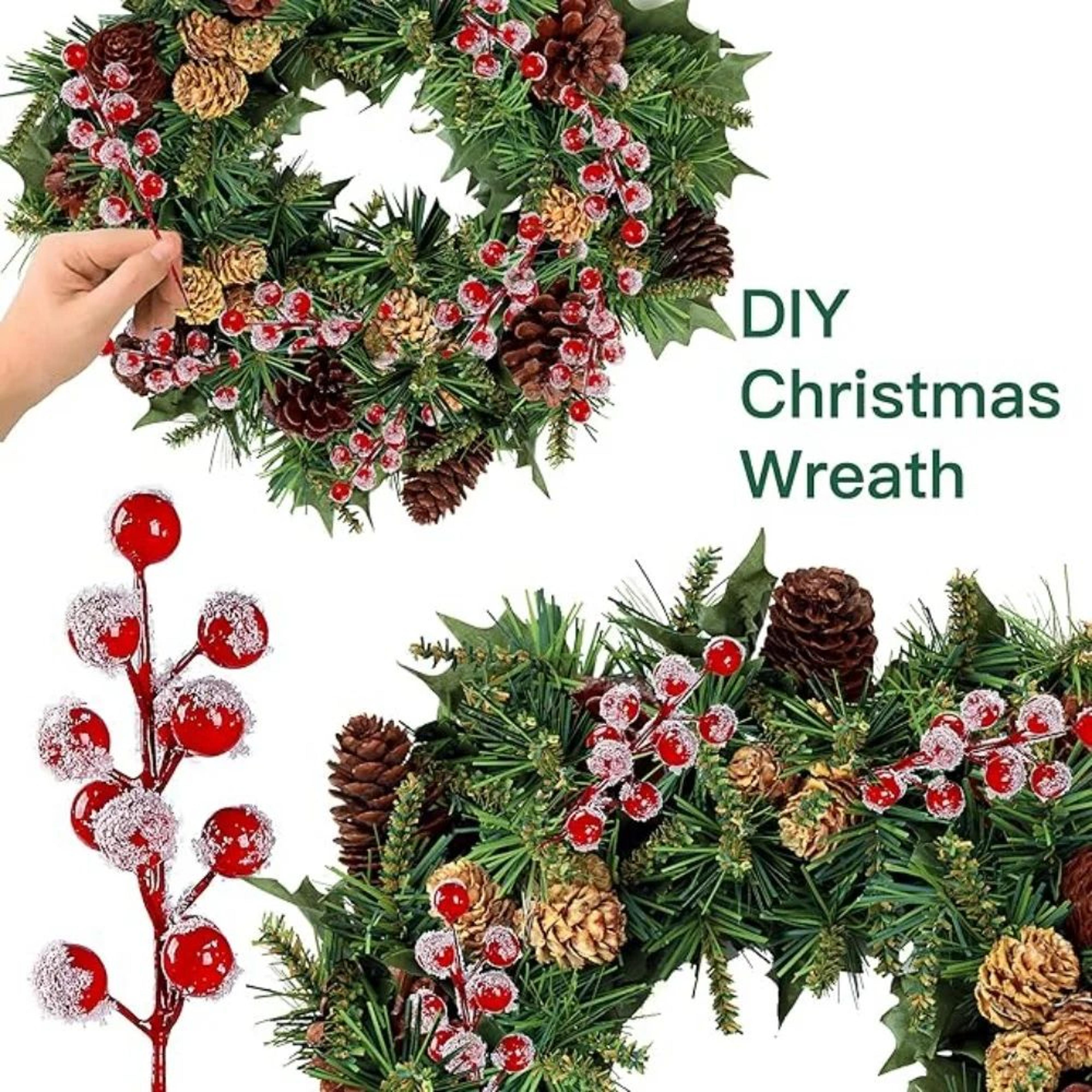 10 Piece Artificial Red Holly Berry Branches 6