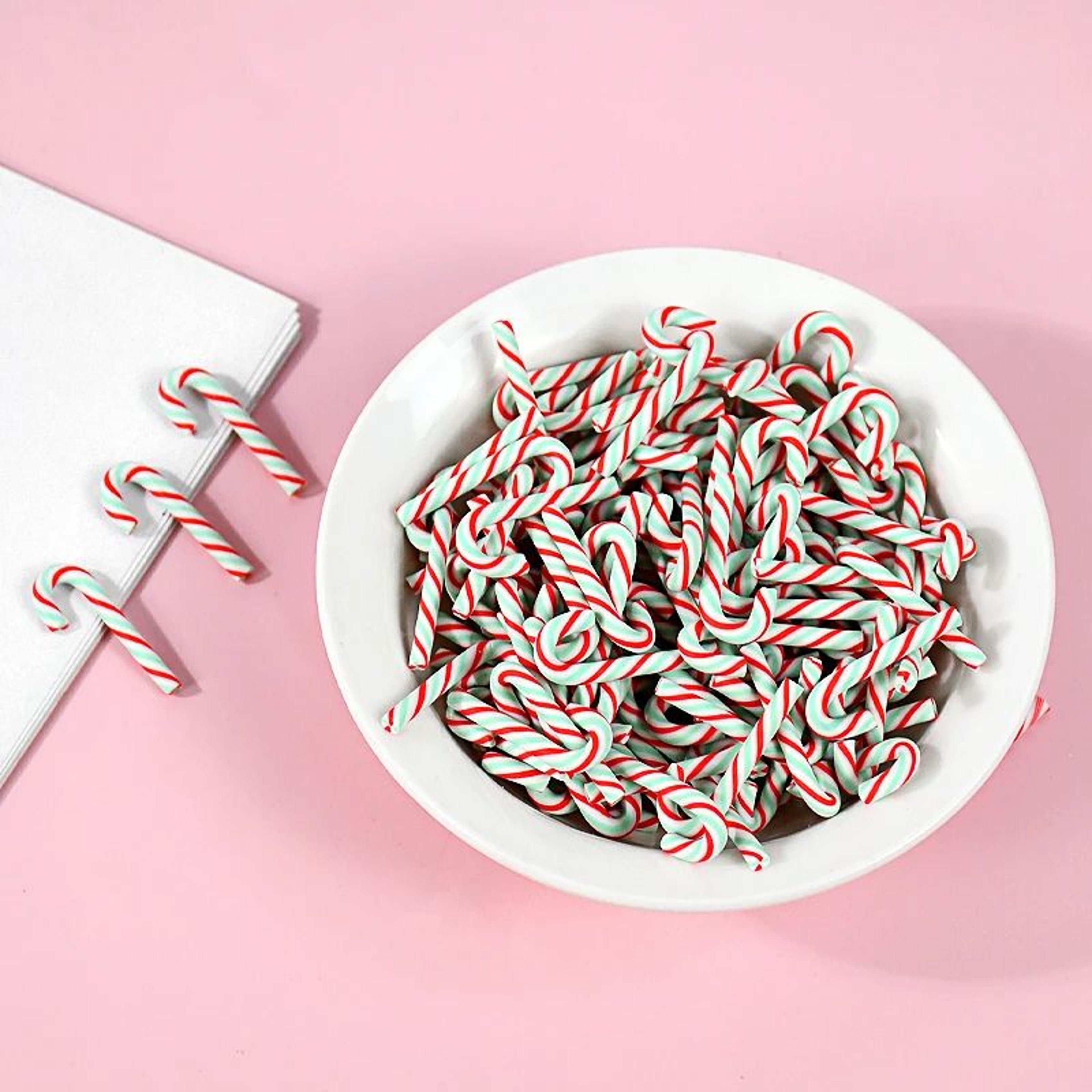 Mini Red White Candy Cane Christmas Ornaments 10