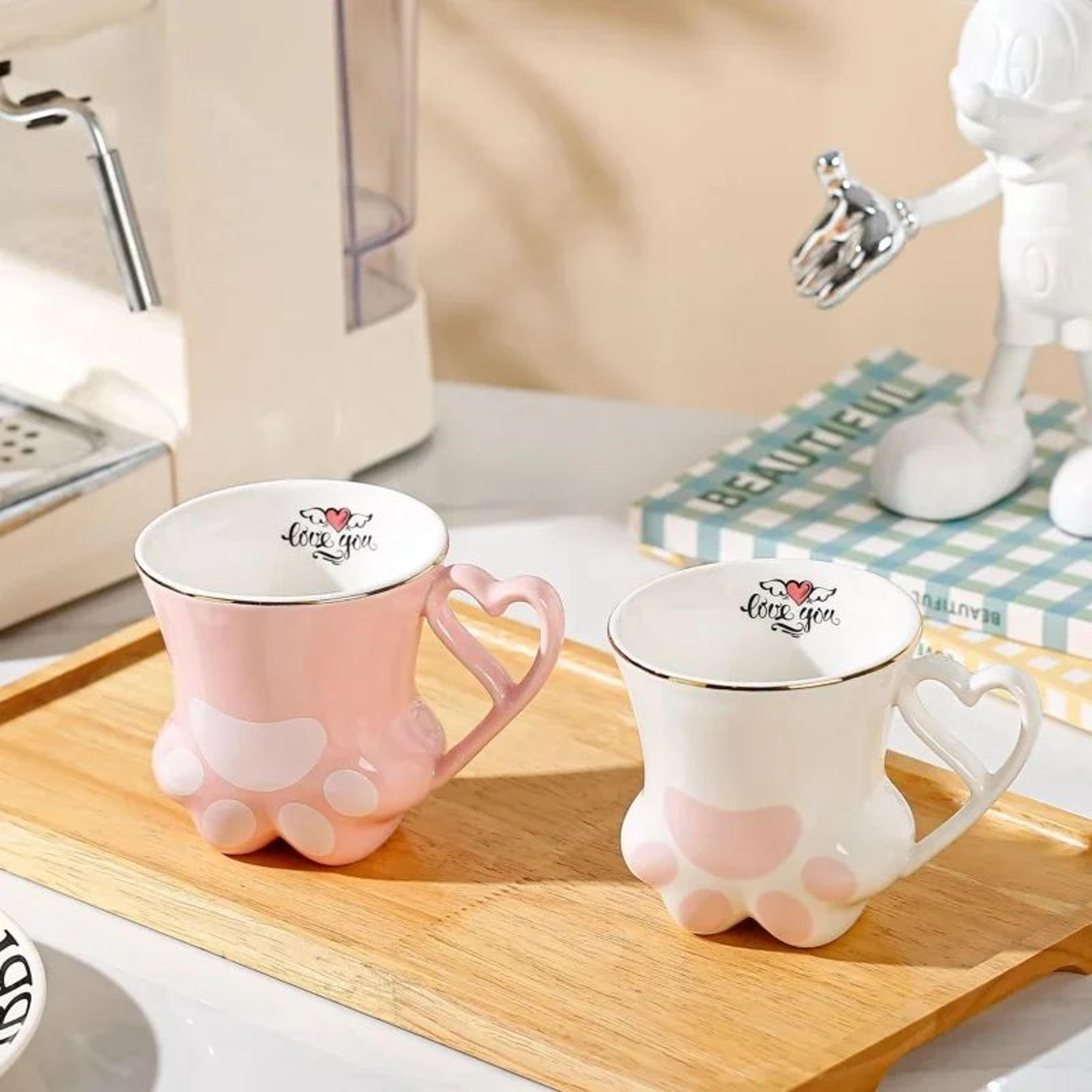Ceramic Cat Paw Scratch Mug With Gold Accent 300ml 4
