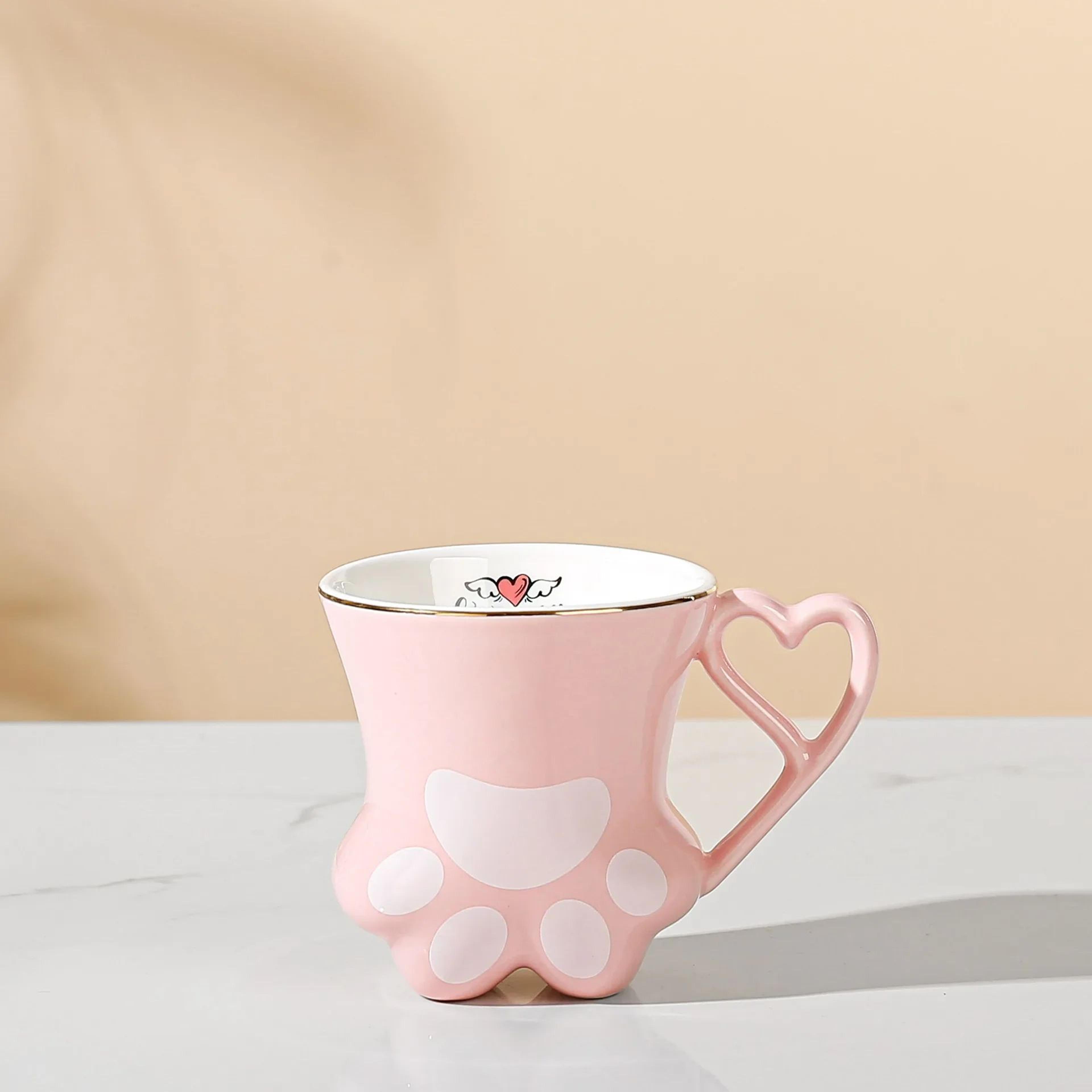 Ceramic Cat Paw Scratch Mug With Gold Accent 300ml 7