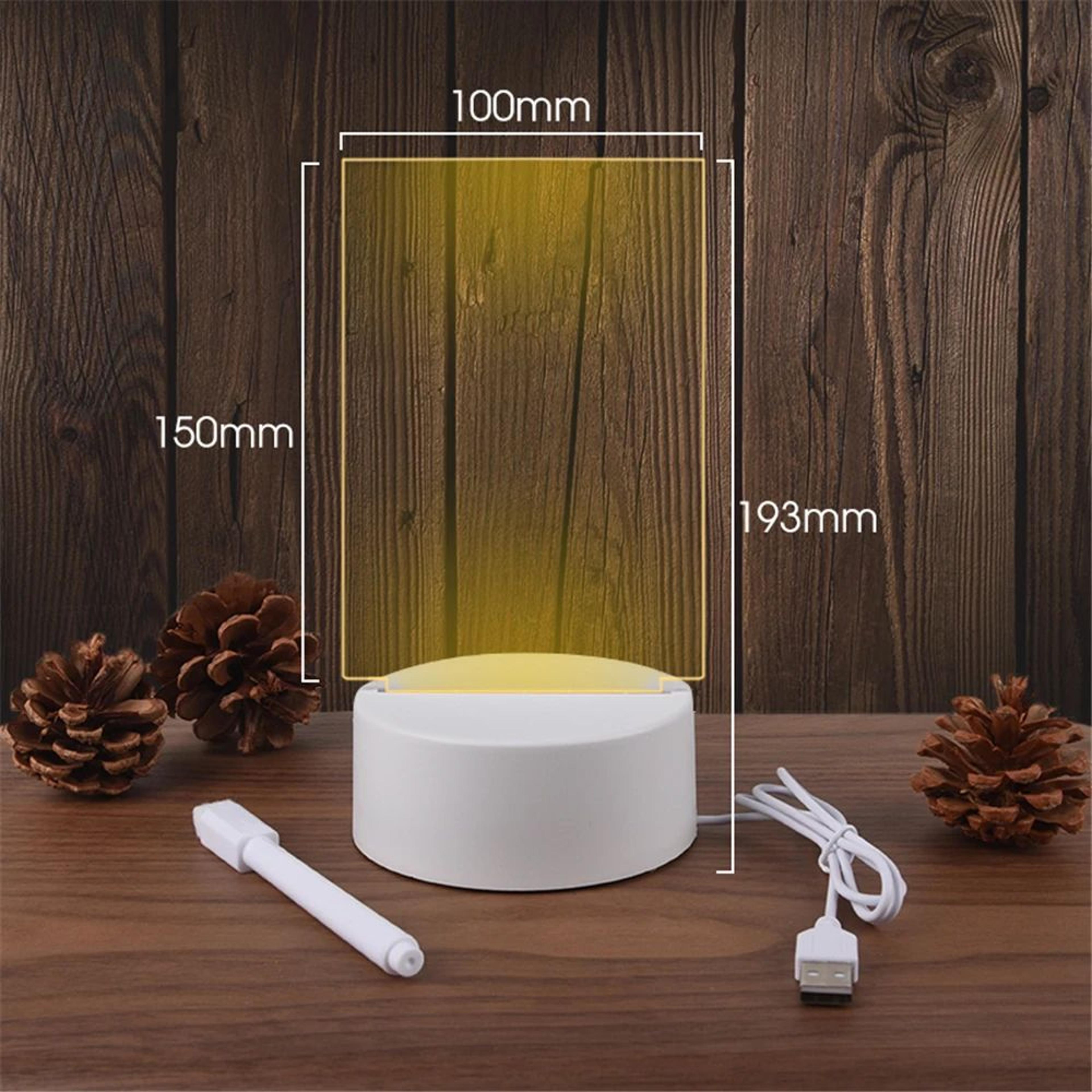 LED Acrylic Message Board Night Light With USB 1
