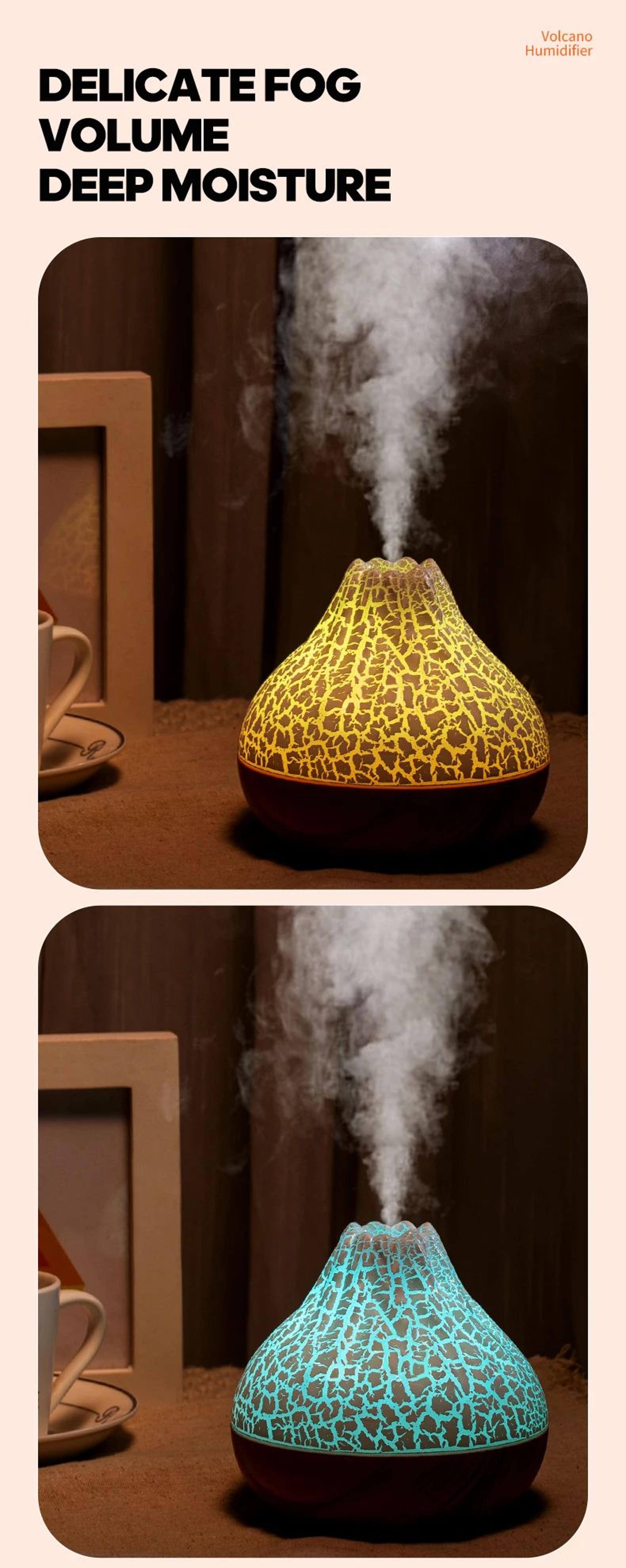 300ml Volcano Mist Humidifier With 7 Color Night Light 6