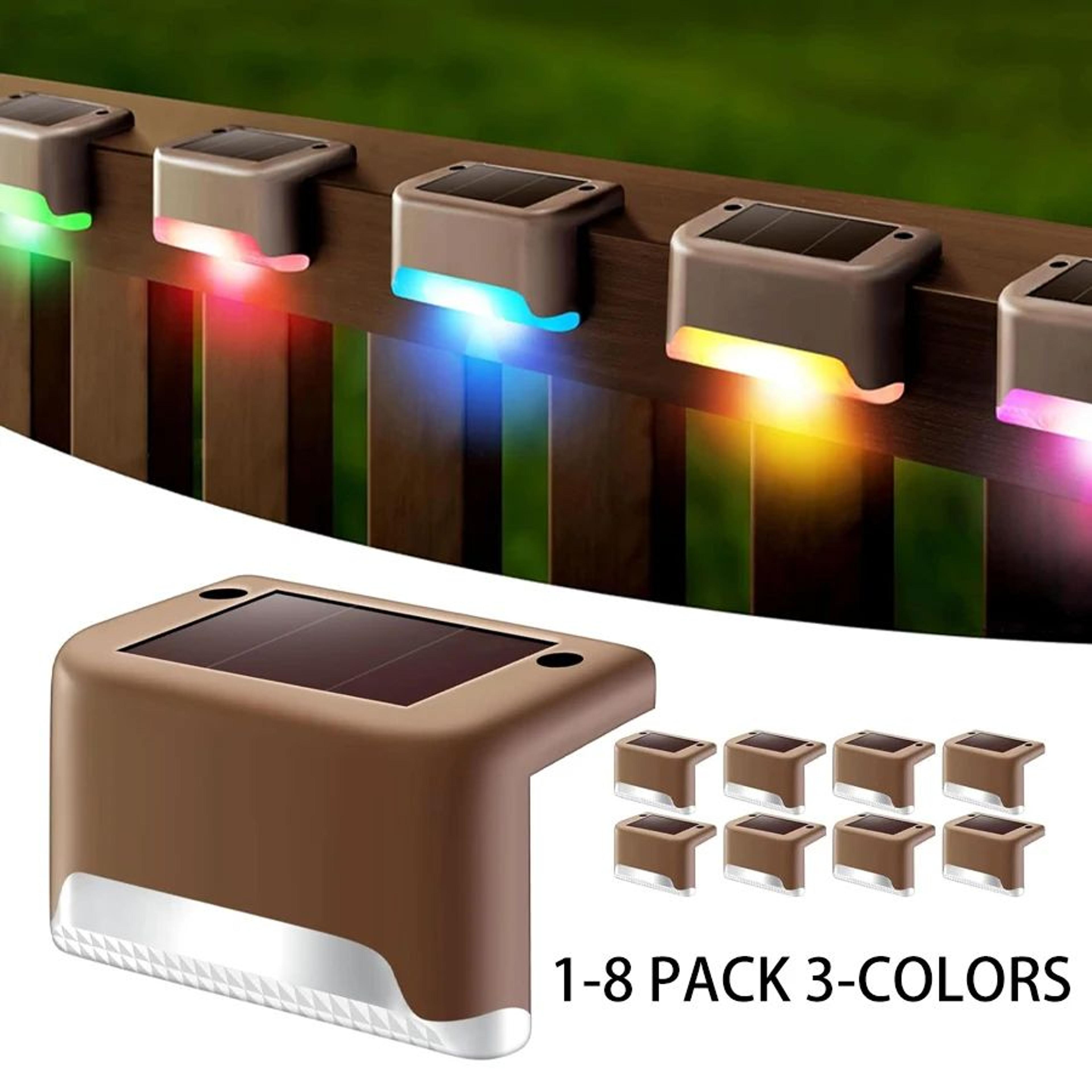 solar led step lights waterproof rgb outdoor deck and fence lamps