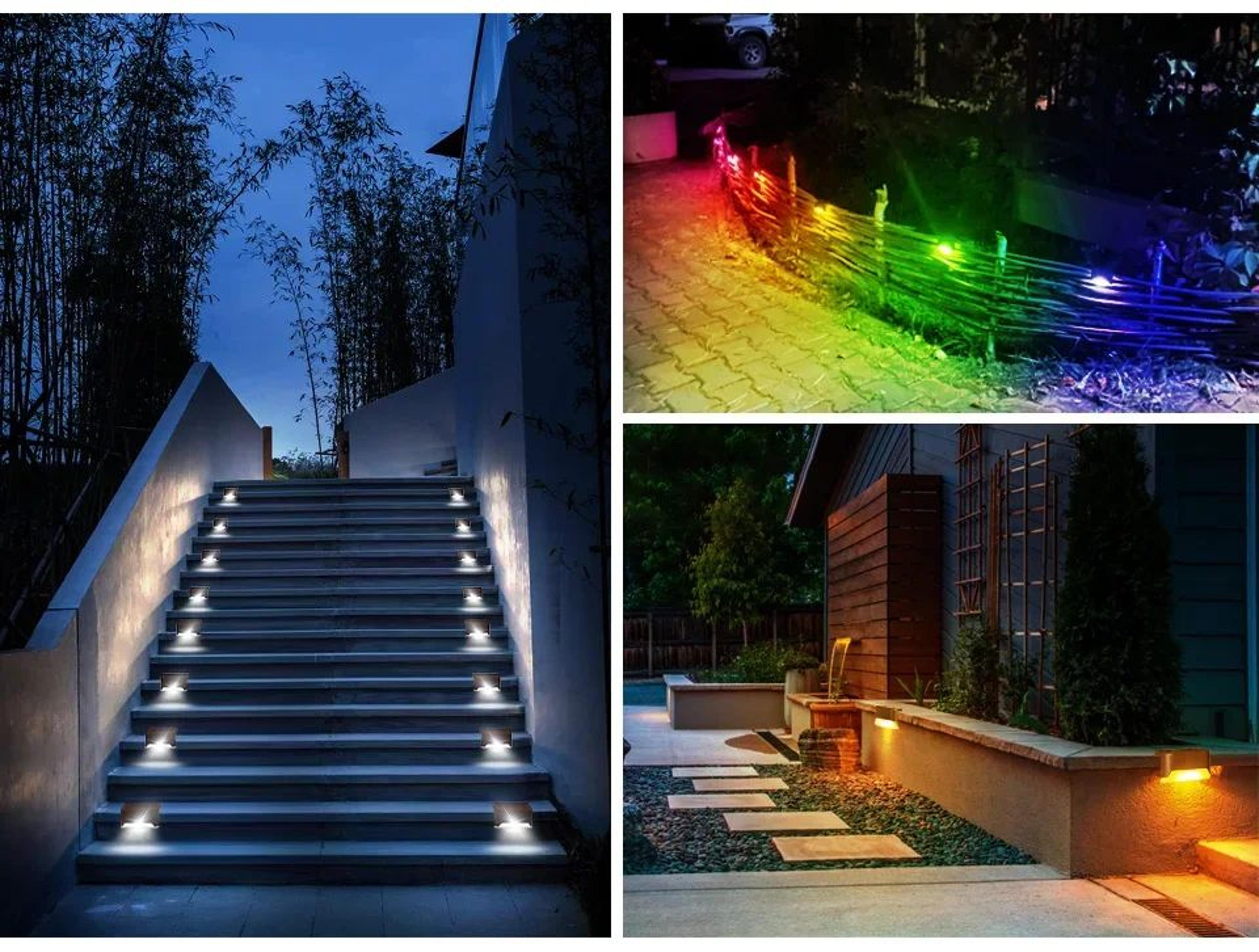 Solar LED Step Lights Waterproof RGB Outdoor Deck And Fence Lamps 10