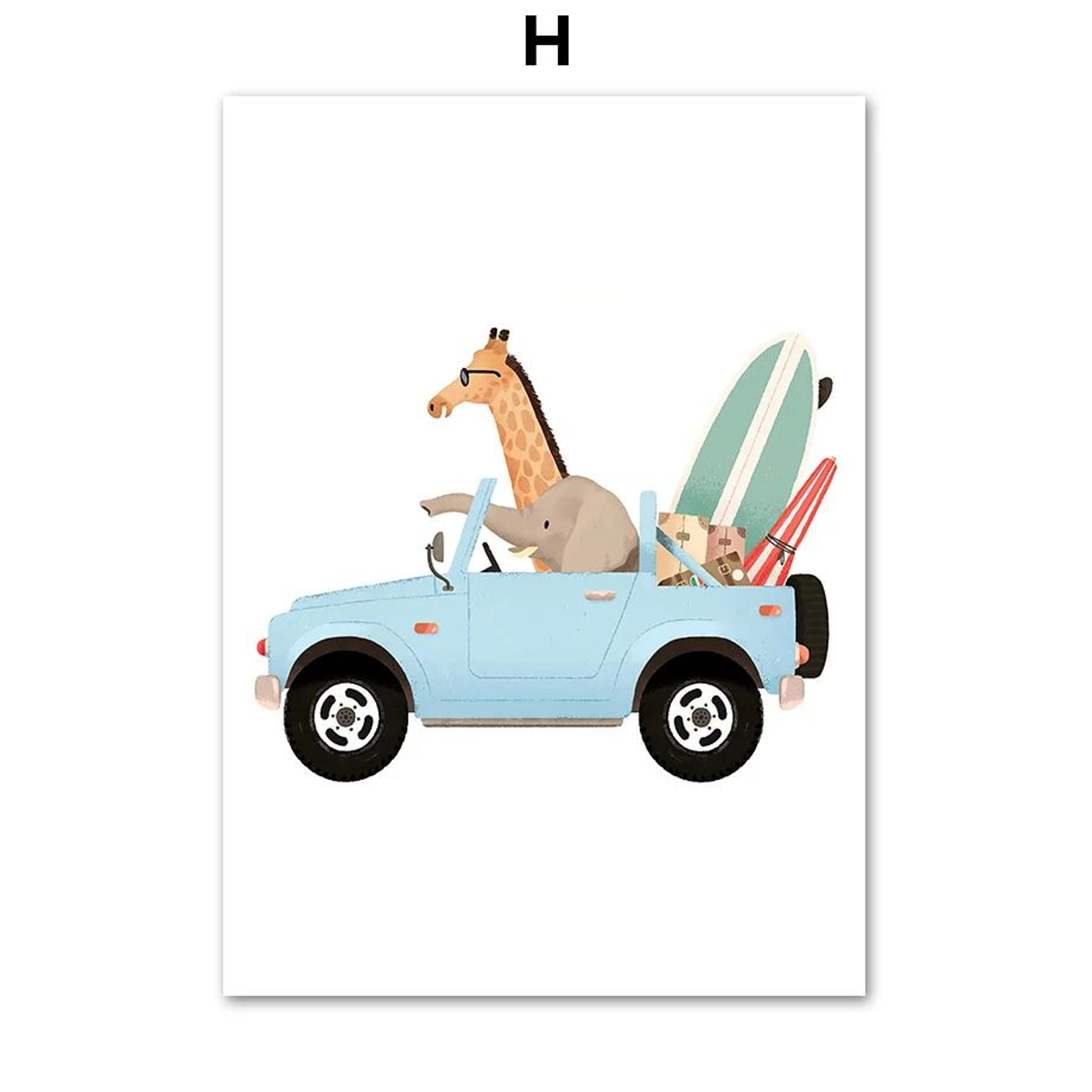 Playful Safari Animal Canvas Wall Art For Nursery And Kids Rooms 8