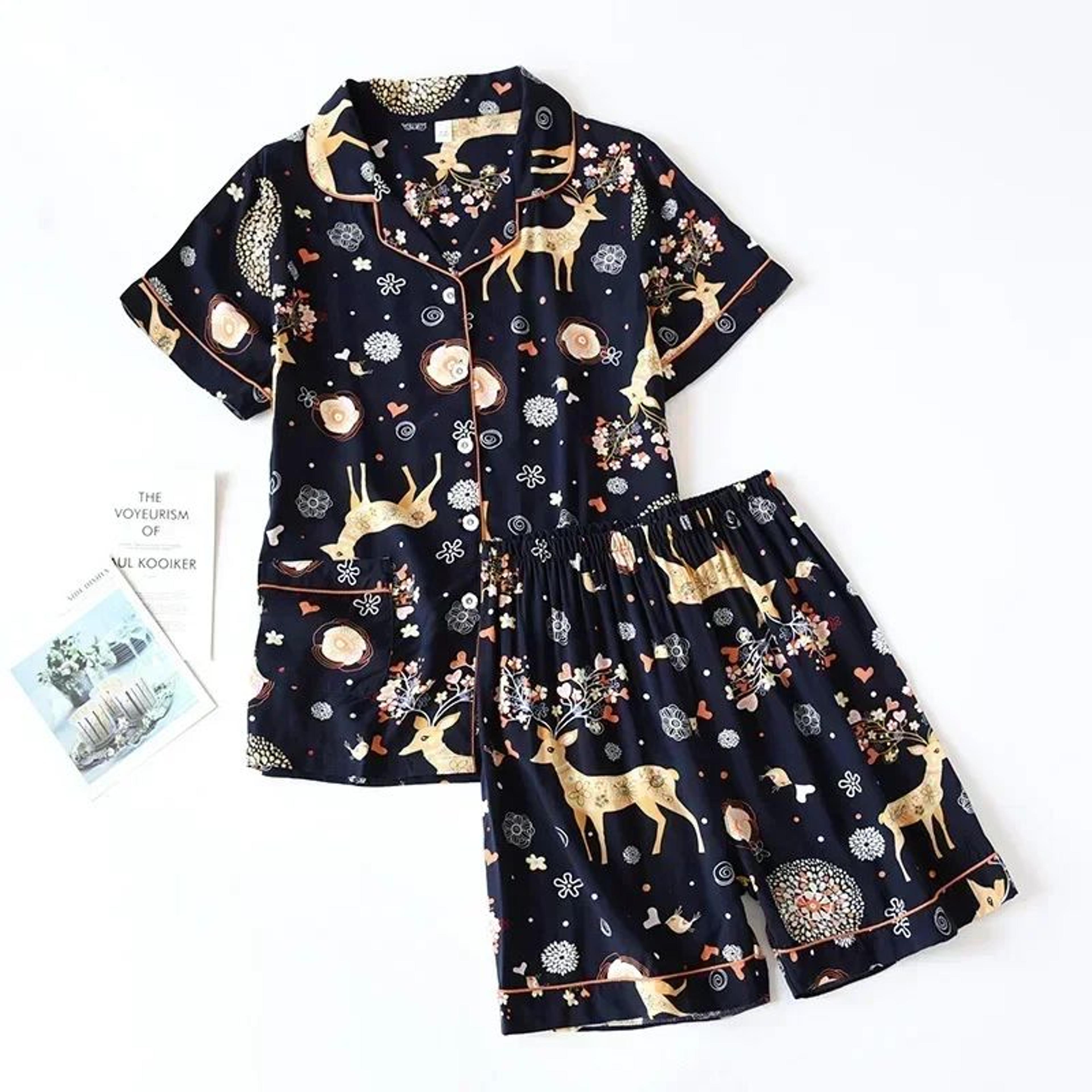 Womens Viscose Pajama Set With Long Sleeves And Matching Trousers 21