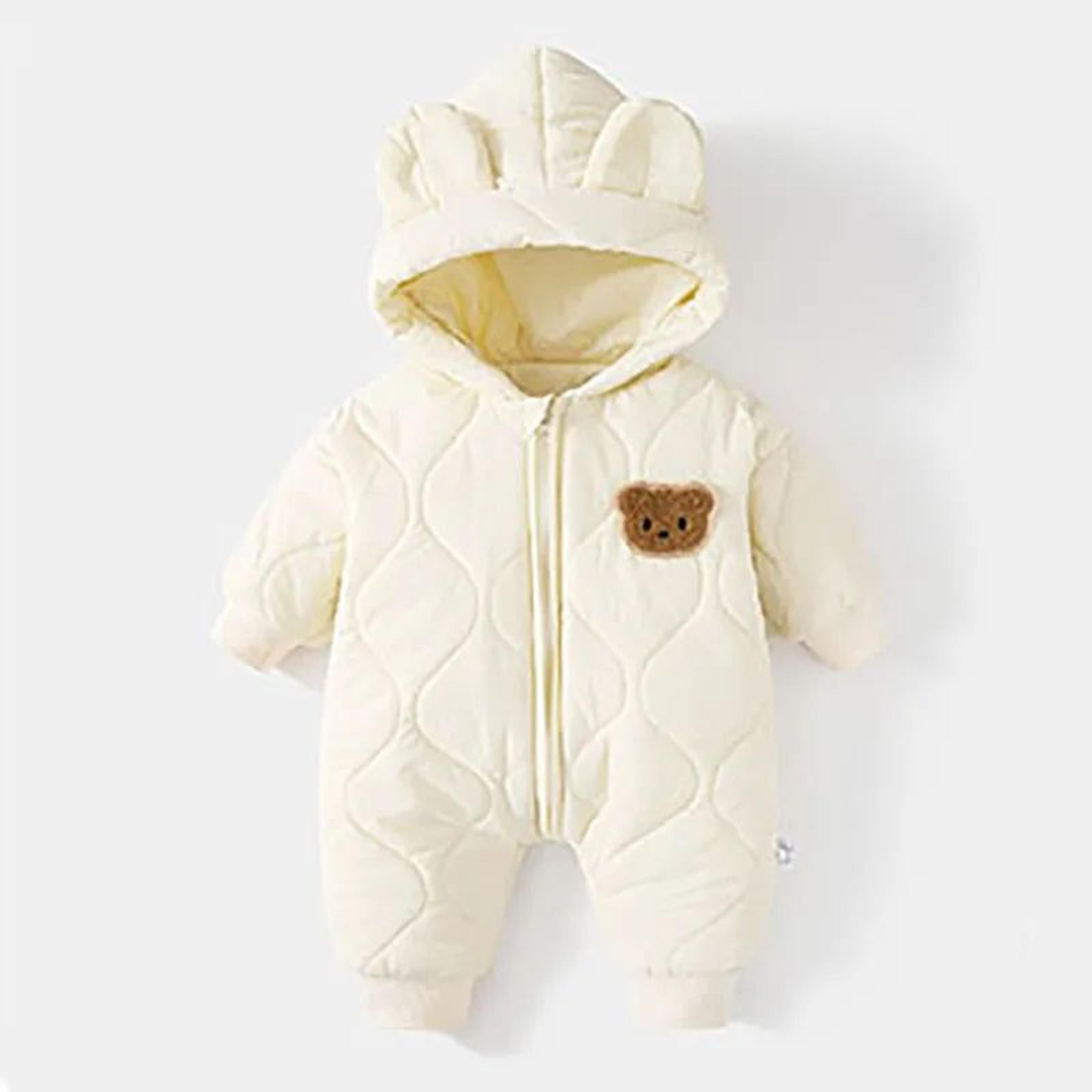 Baby Winter Bear Jumpsuit With Cozy Fur Style Lining 7