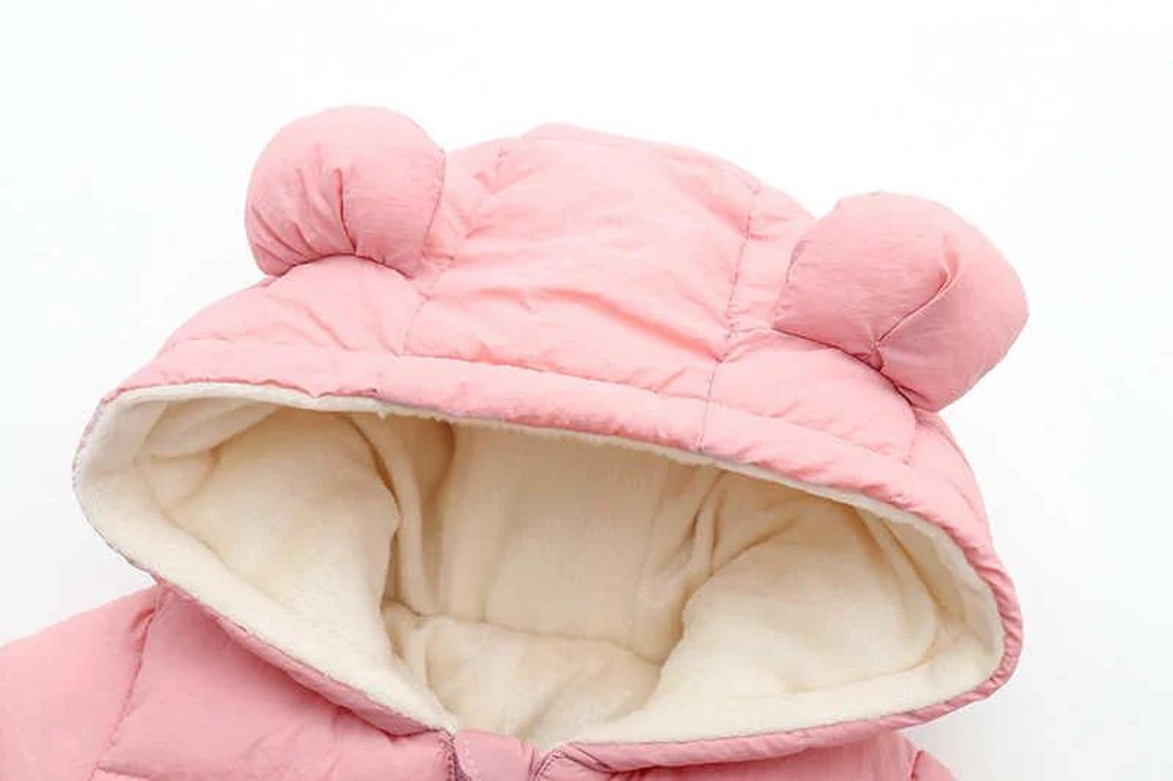 Baby Hooded Winter Romper With Cartoon Design And Velvet Lining 10