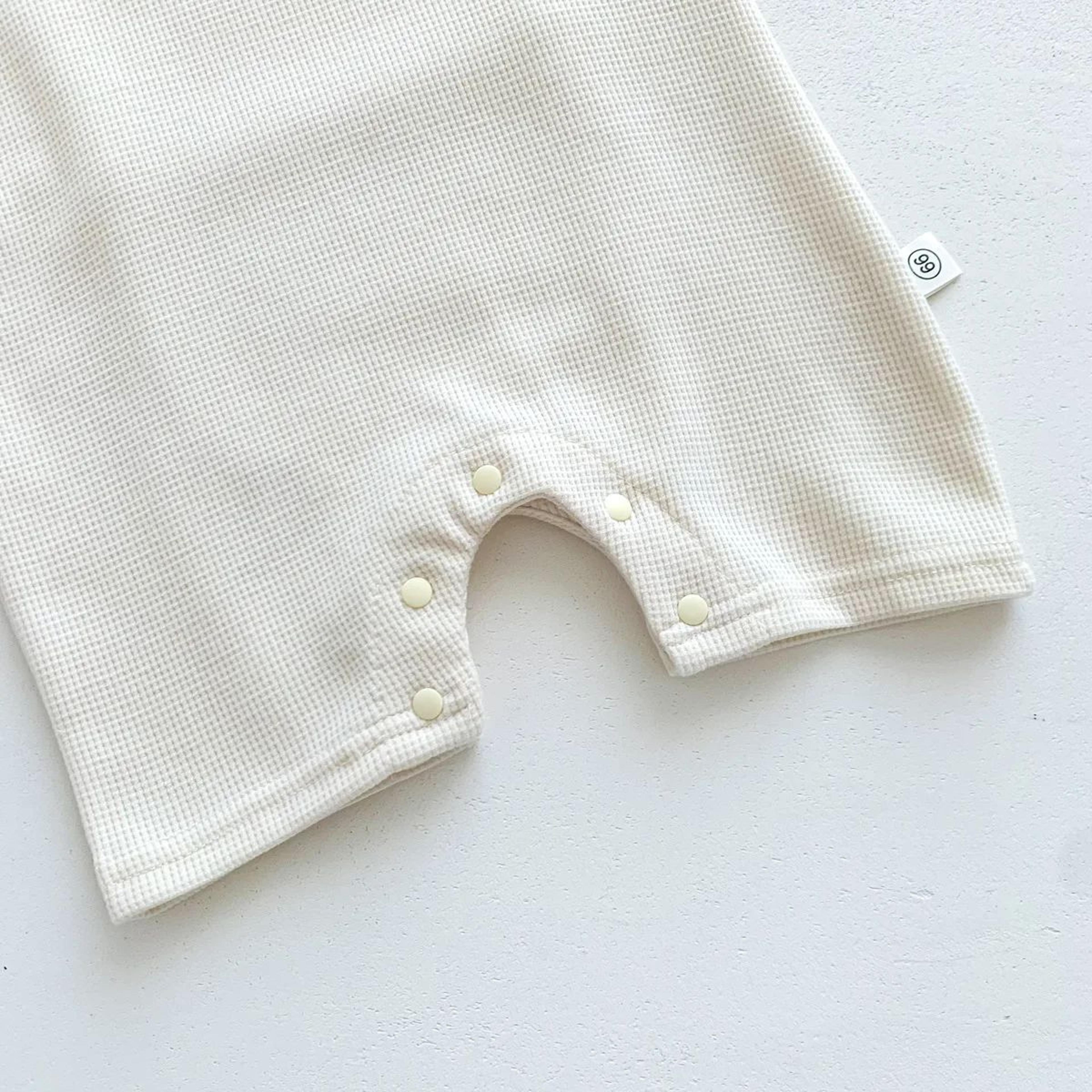 Baby Cotton Waffle Bear Romper With Ear Detail Hat 9