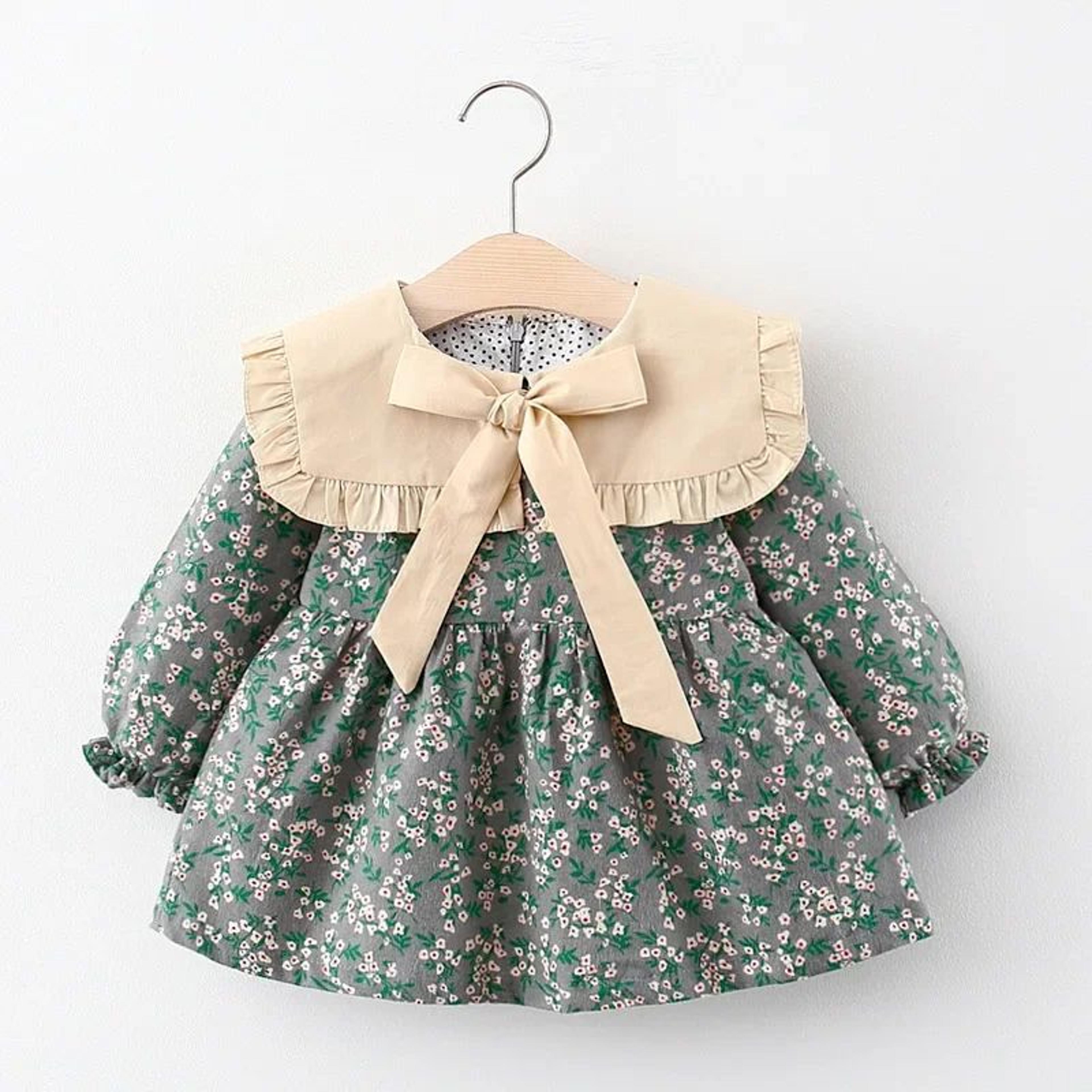 Girls Long Sleeve Printed Princess Dress For Spring And Autumn 1