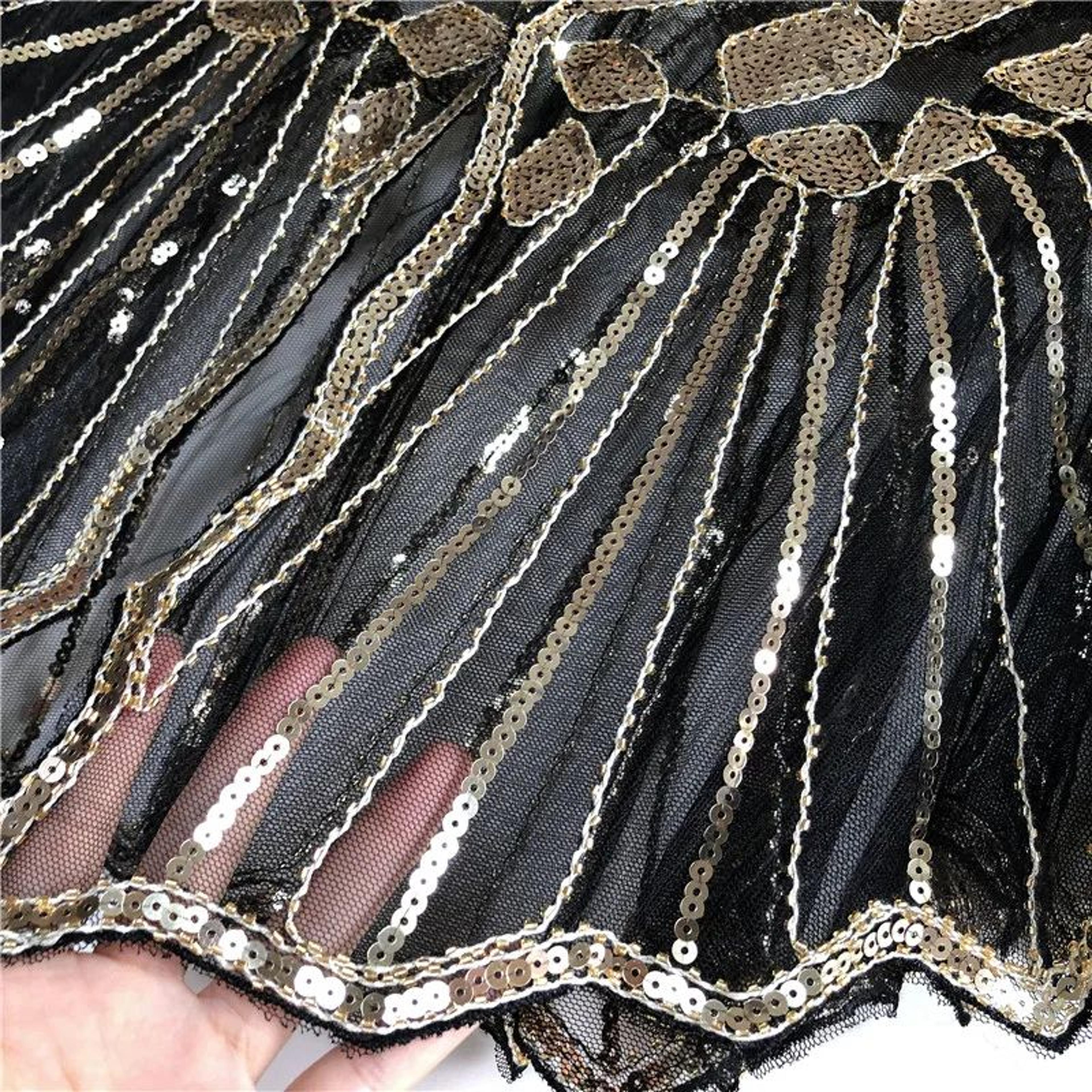 Women Vintage Beaded Sequin Flapper Shawl Cape 5