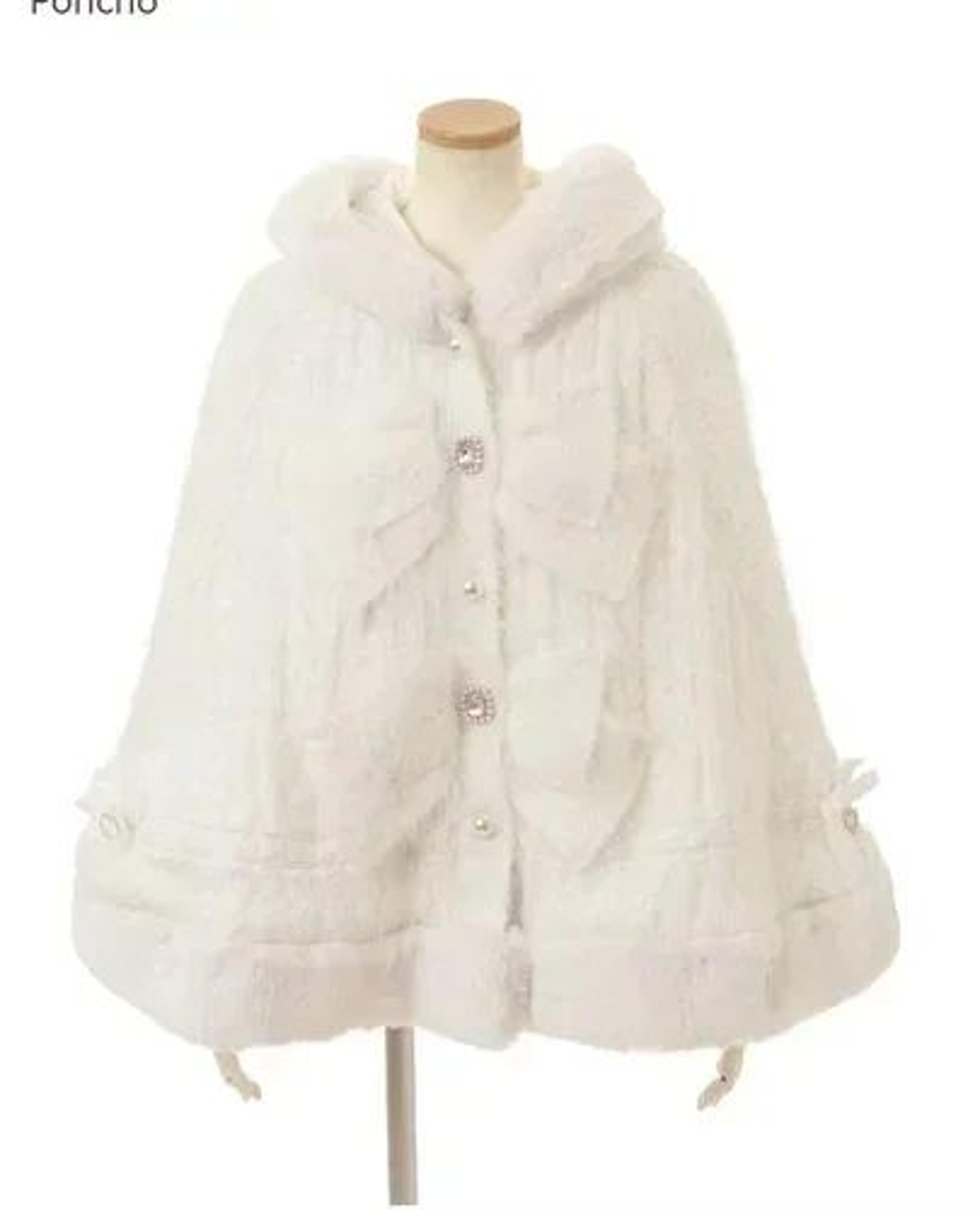 Women Hooded Double Layer Knitted Cape With Large Ribbon 7