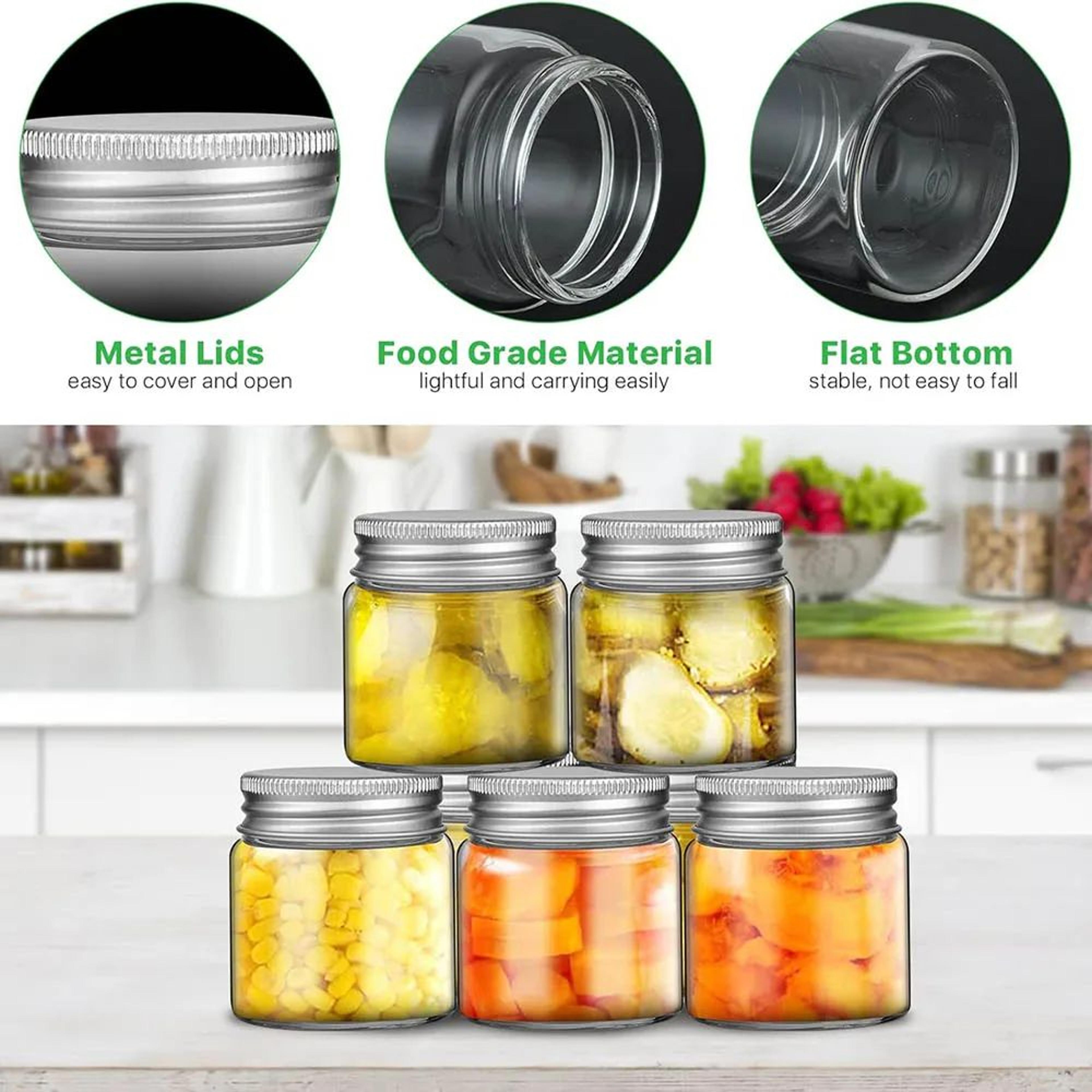 Mini Mason Glass Jars 2oz With Wide Mouth And Sealing Lids 3