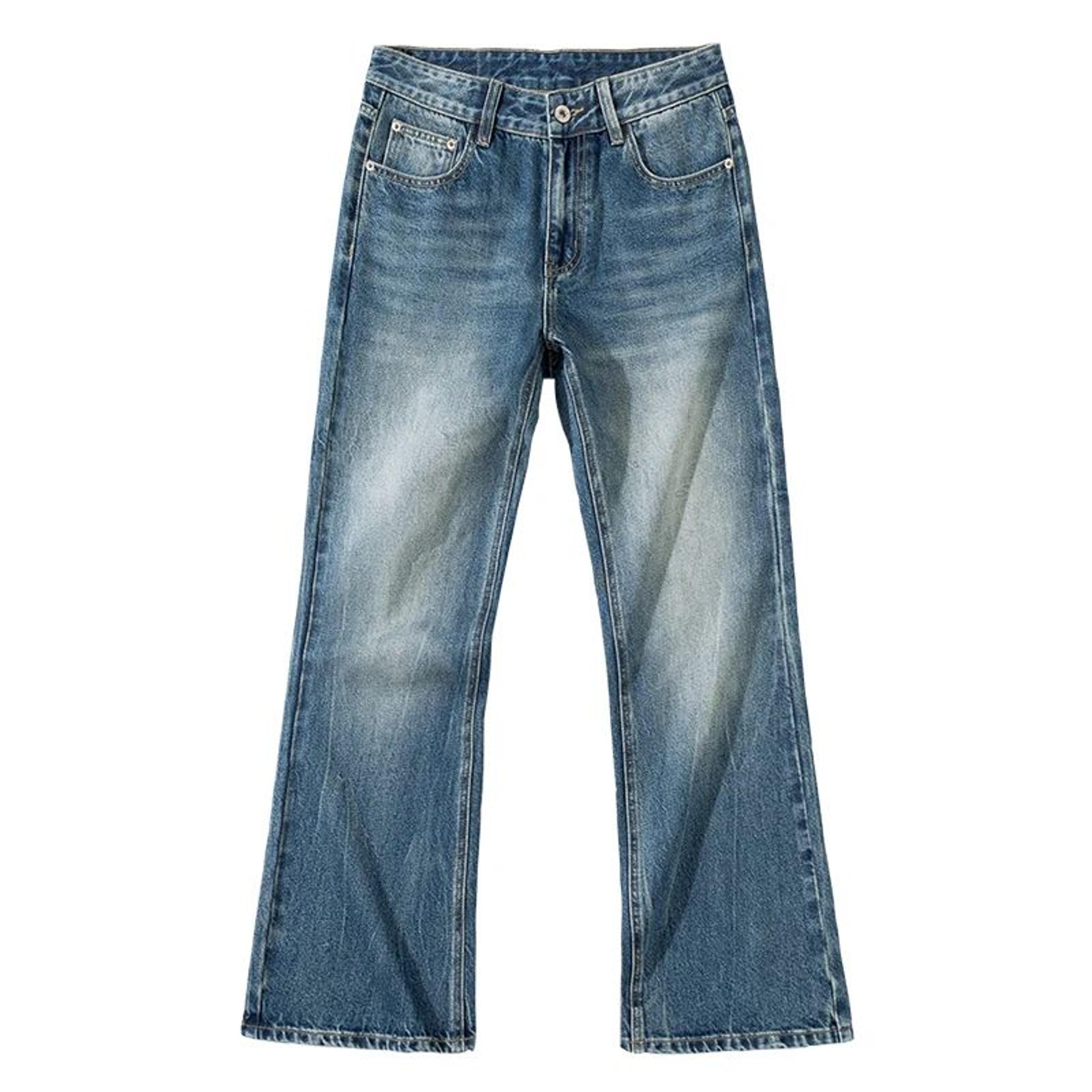 KSTUN Mens Blue Flared Jeans Full Length Bootcut Denim Pants 6